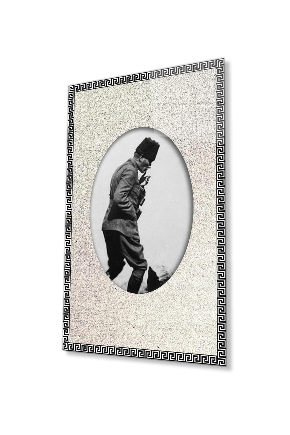 idealizbiz Atatürk Cam Tablo 4mm Dayanıklı Temperli Cam, Atatürk Glass Wall Art