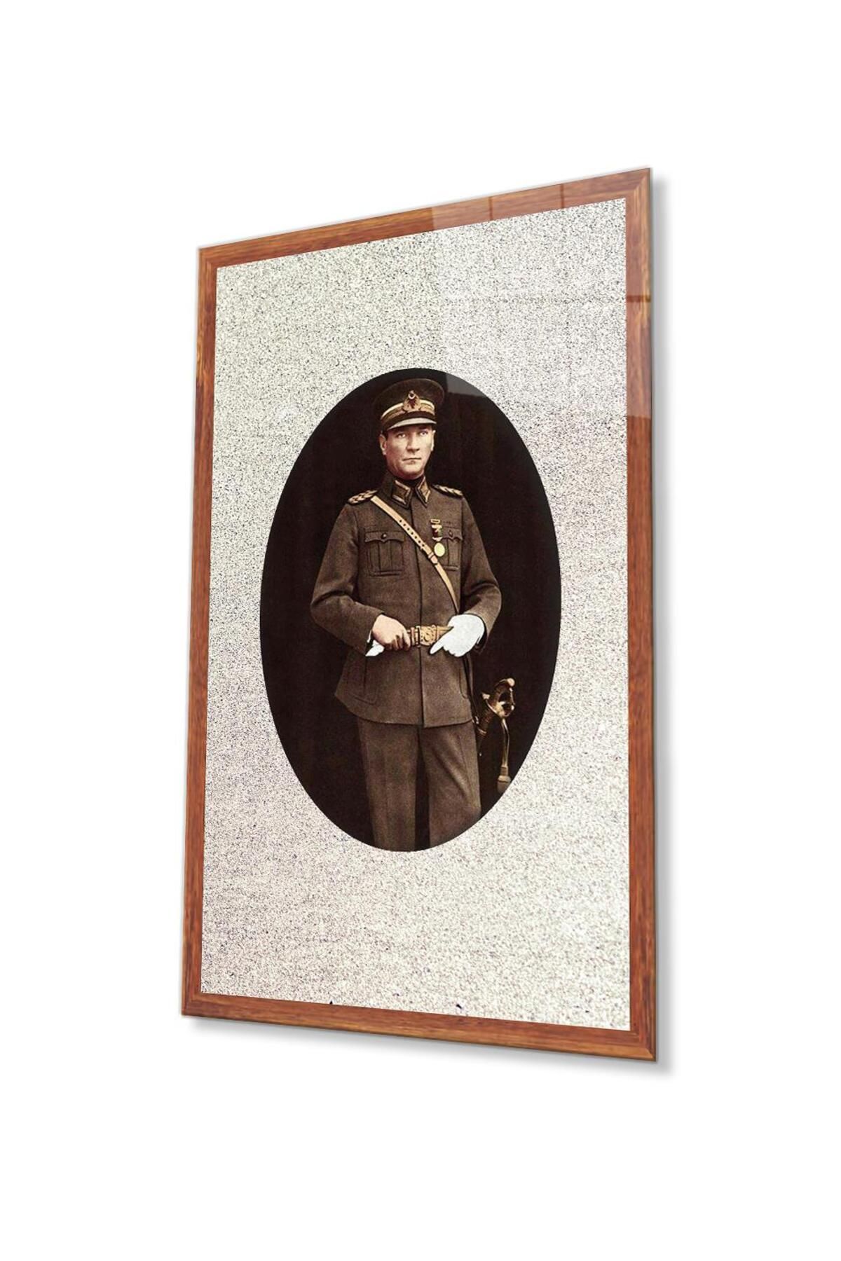 idealizbiz Atatürk Cam Tablo 4mm Dayanıklı Temperli Cam, Atatürk Glass Wall Art