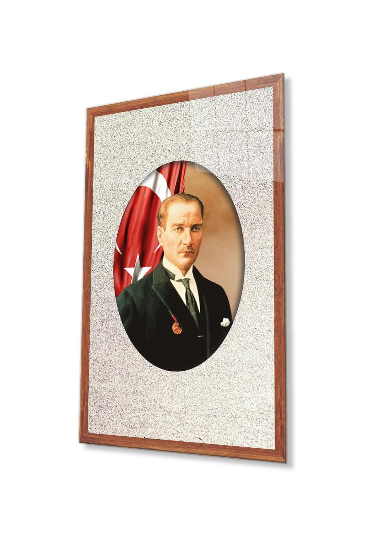 idealizbiz Atatürk Cam Tablo 4mm Dayanıklı Temperli Cam, Atatürk Glass Wall Art