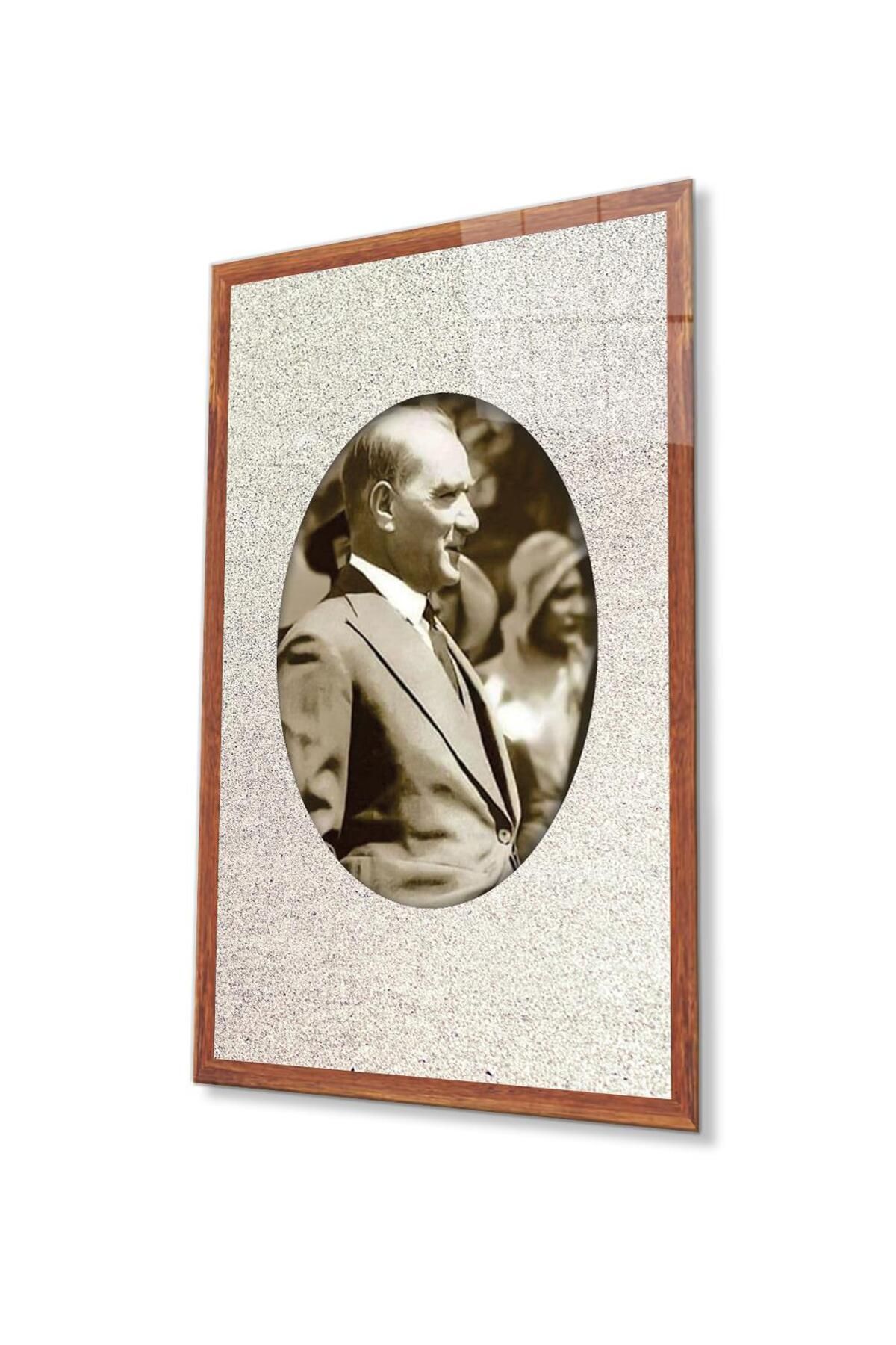 idealizbiz Atatürk Cam Tablo 4mm Dayanıklı Temperli Cam, Atatürk Glass Wall Art