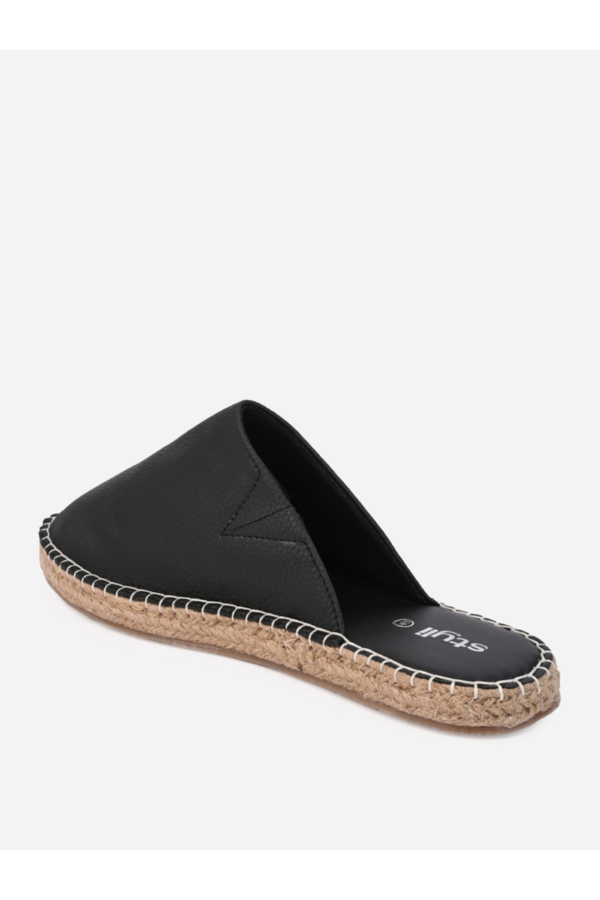 Styli-Textured Faux Leather Espadrille Mules 4
