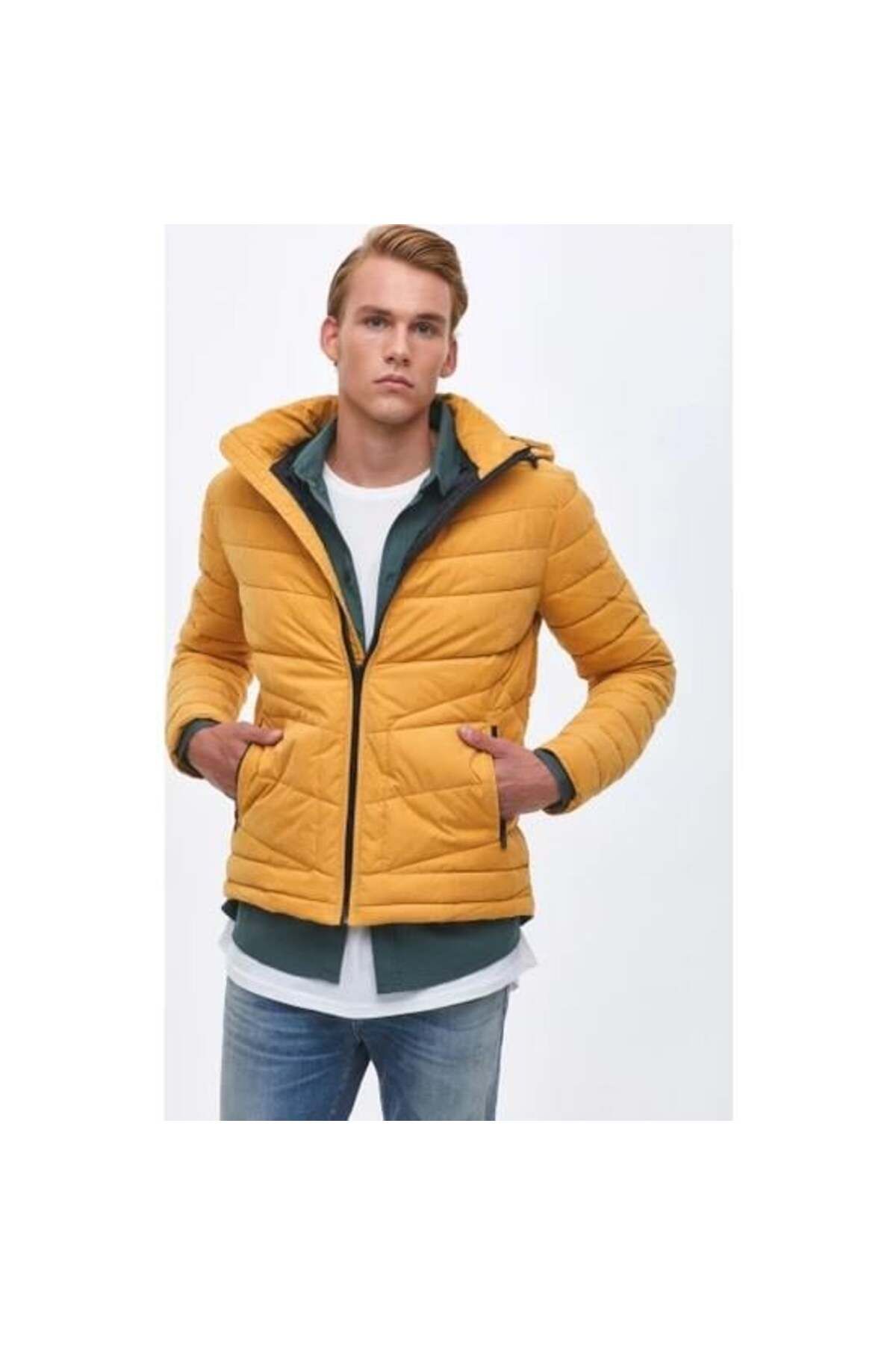کاپشن زرد مردانه کت تورم Widome 11184812943171 Ltb