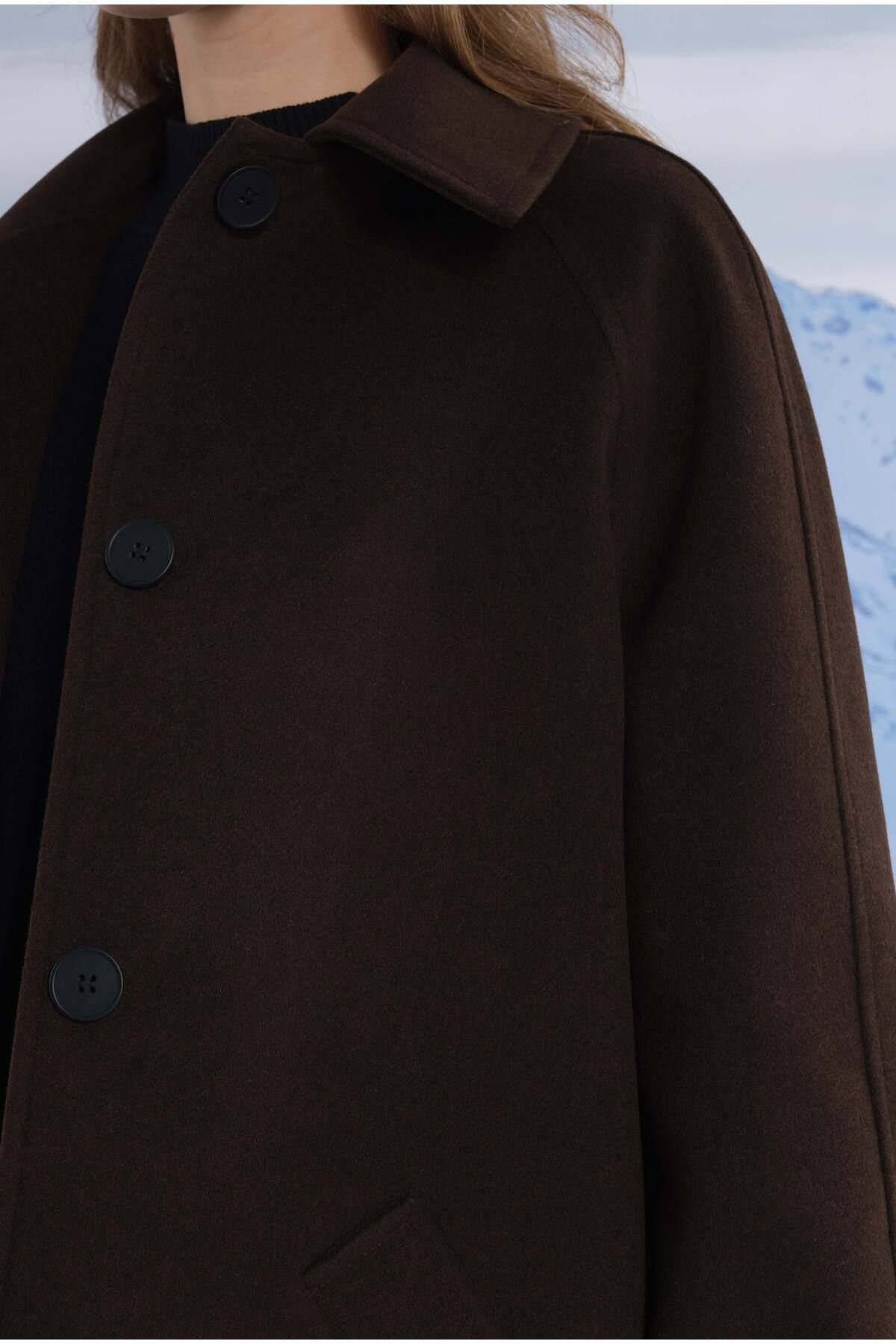 HEQA-Dark Brown A-Line Coat 4