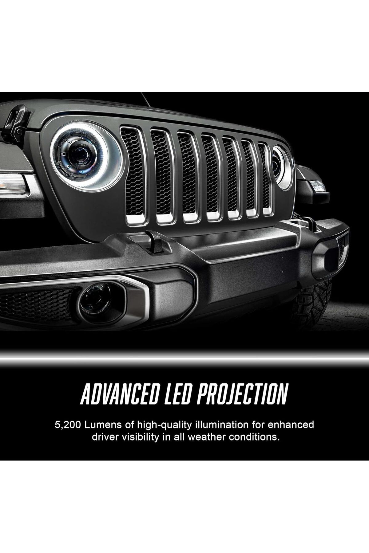 oracle-مصابيح أمامية Oculus Bi-LED Projector مقاس 18-24 بوصة لسيارة Jeep Wrangler JL وGladiator JT، باللون الأسود غير اللامع 3