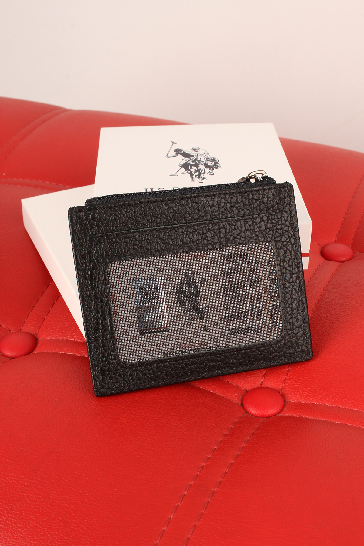 U.S. Polo Assn.-BAZA. Polo Assn. 7657-7658-7659 Suport card portofel din piele naturală neagră 2