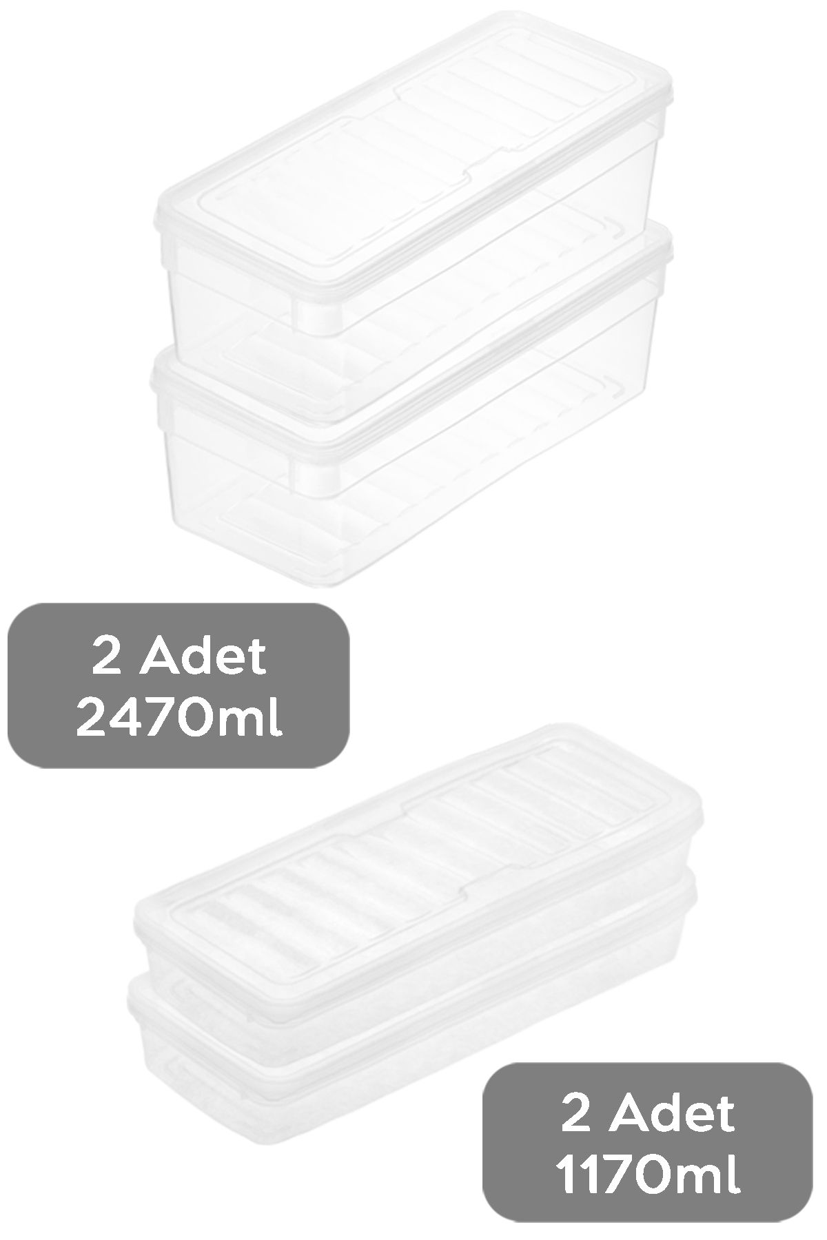 Meleni Home-Set of 4 Supply Storage Containers - Clear Lid, Microwave Compatible Organizer L 2