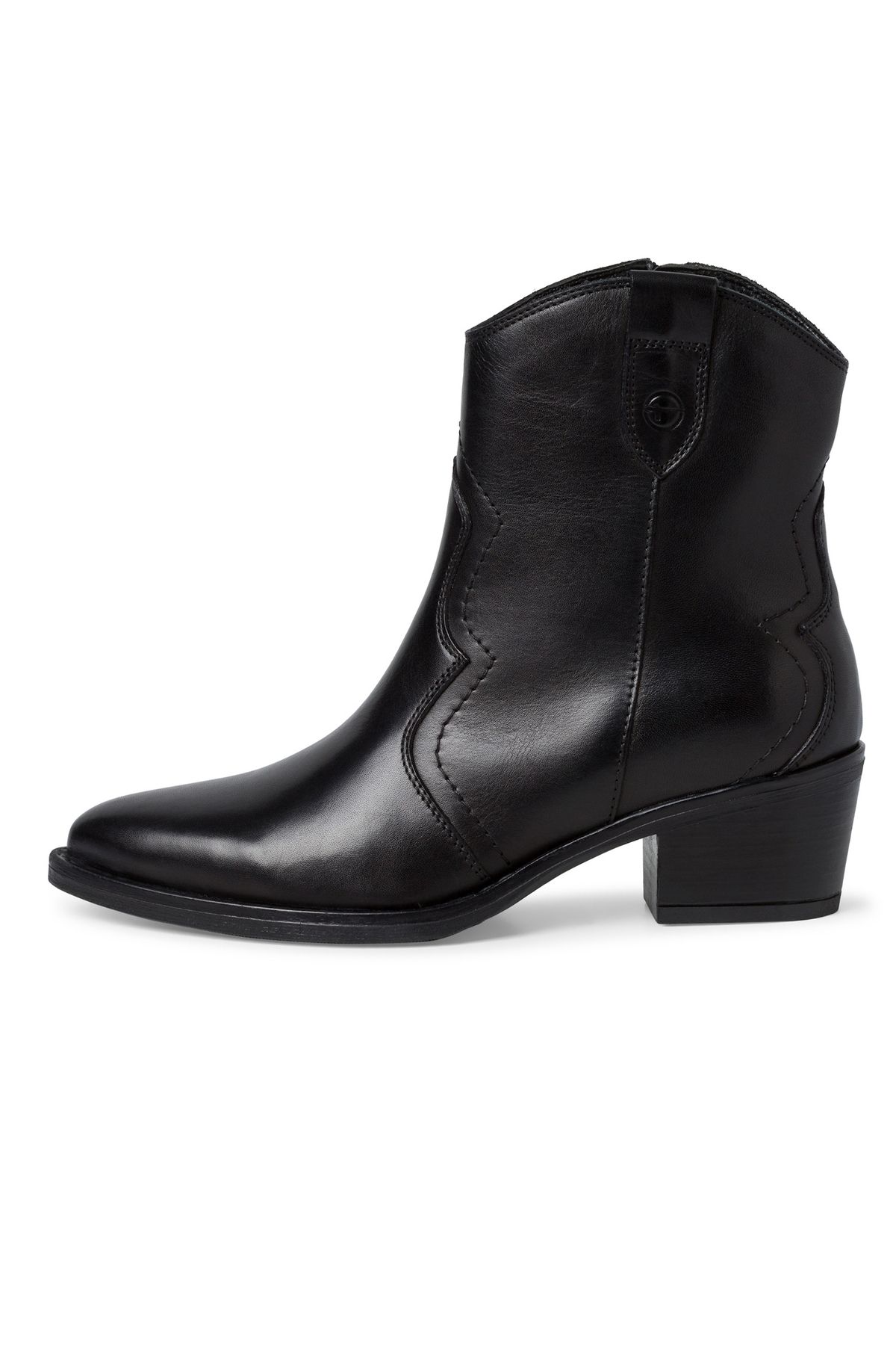 Tamaris-Damen Elegante Stiefelette Western 1-25702-41 Schwarz 003 Black Leder mit TOUCH-IT 3