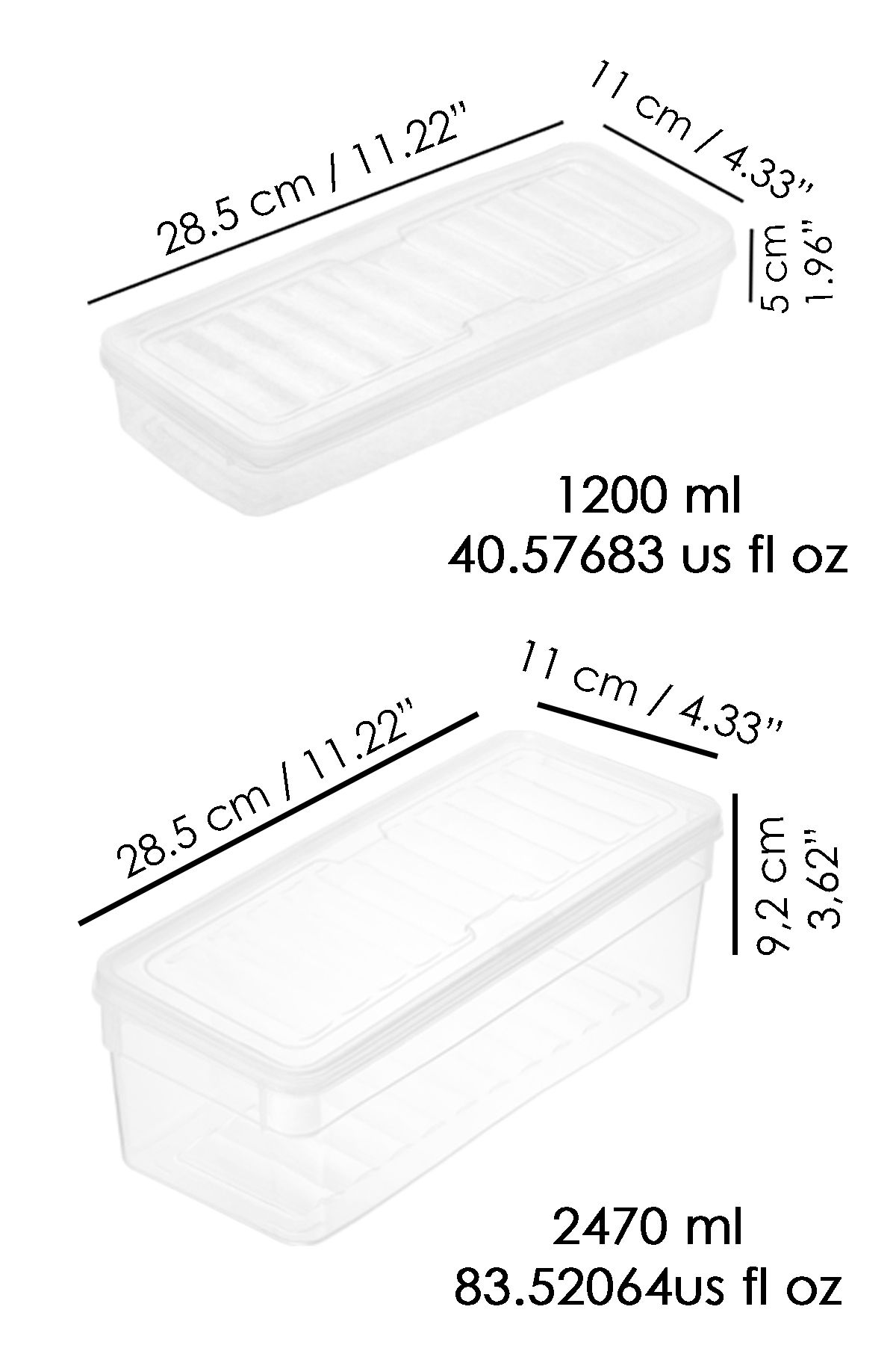 Meleni Home-Set of 4 Supply Storage Containers - Clear Lid, Microwave Compatible Organizer L 7