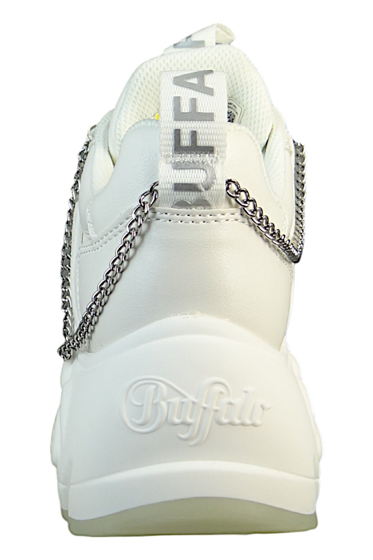 Buffalo-Damen Low Sneaker Binary Chain 5.0 1636055 Weiß White/Silver Kunstleder 4