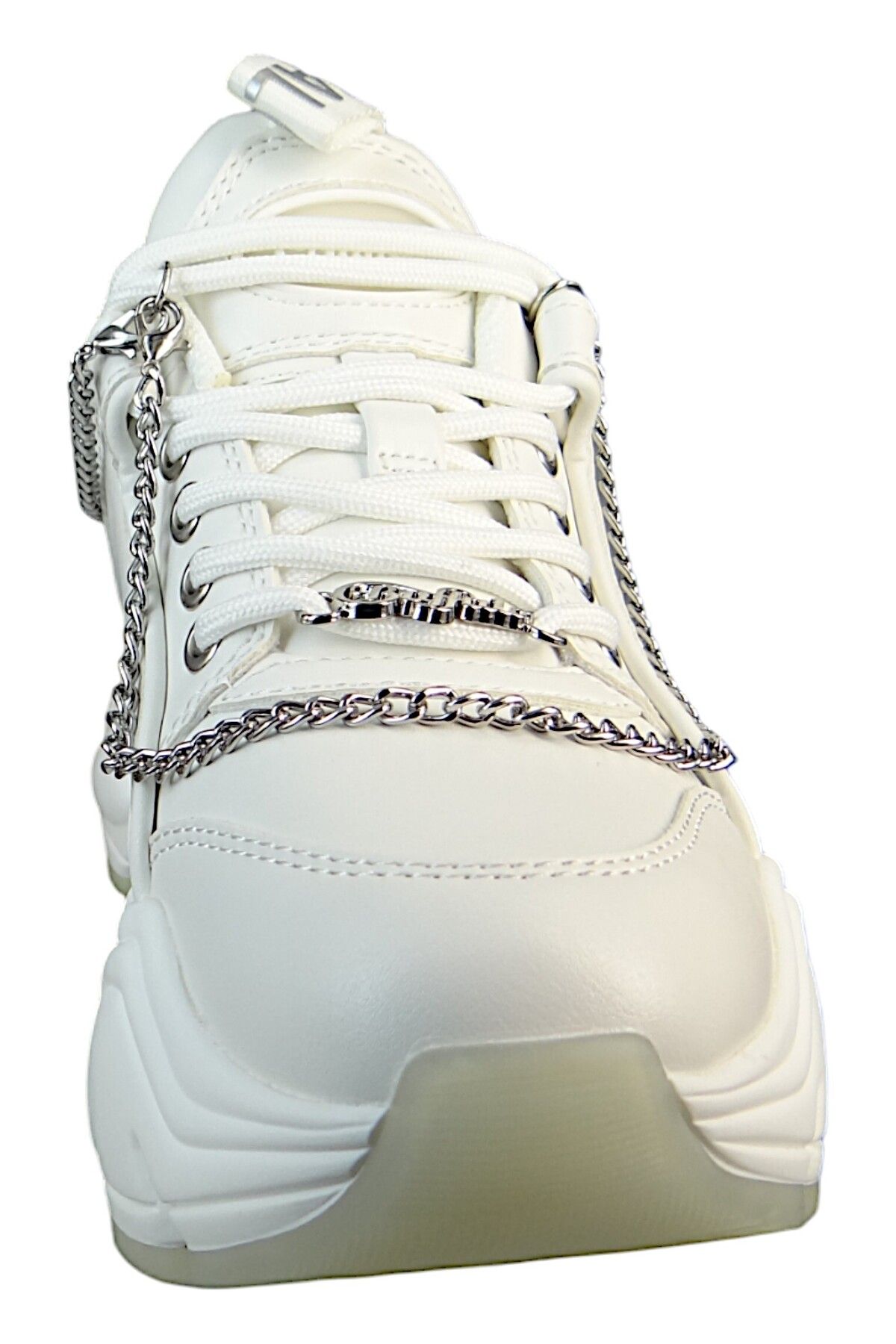 Buffalo-Damen Low Sneaker Binary Chain 5.0 1636055 Weiß White/Silver Kunstleder 6