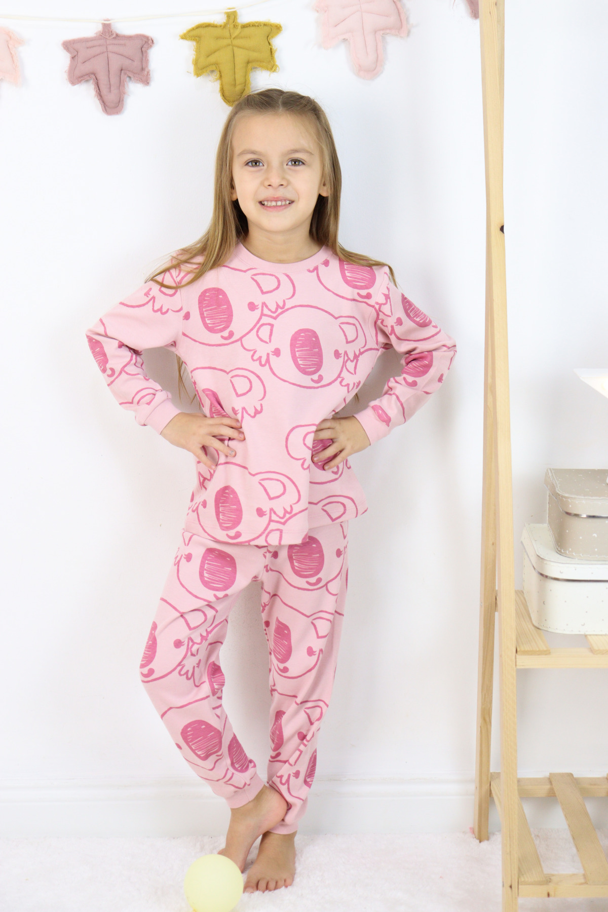 HARİKA KİDS Kız Çocuk Orta Kalınlıkta Basic Baskılı Pijama Takımı fotoğrafı 6 (önizleme)