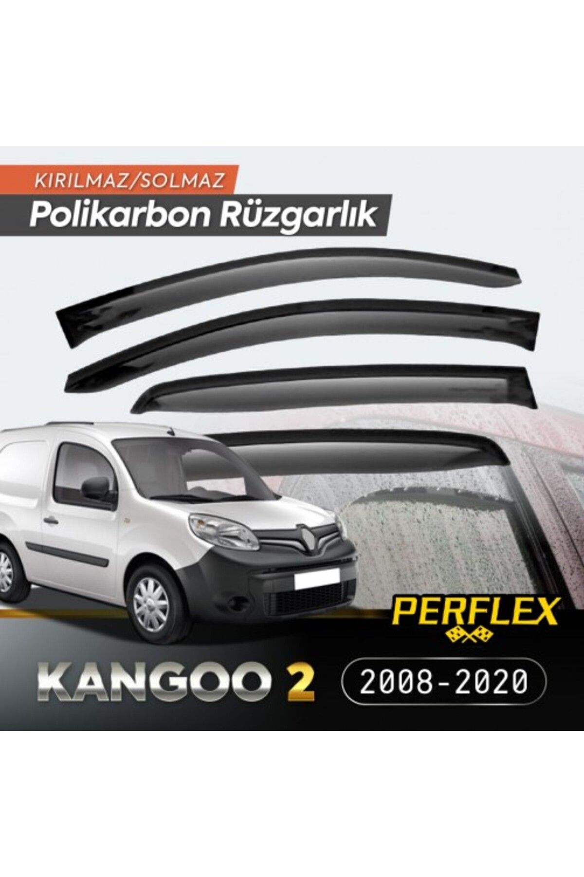 Hesmar Renault Kangoo 2 2008-2020 Uyumlu Cam Rüzgarlığı V2 Mugen