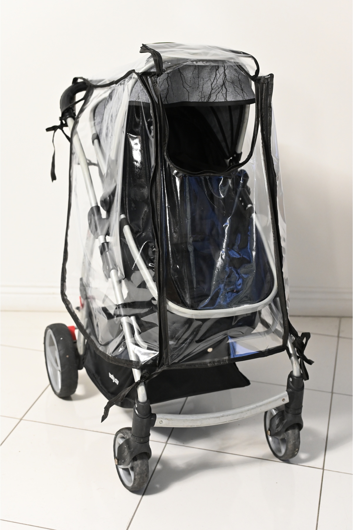 MorBebe Fermuarlı Ultra Lüks Bebek Arabası Yağmurluğu Siyah Bütün Bebek Arabalarına Uyumludur fotoğrafı 4 (önizleme)