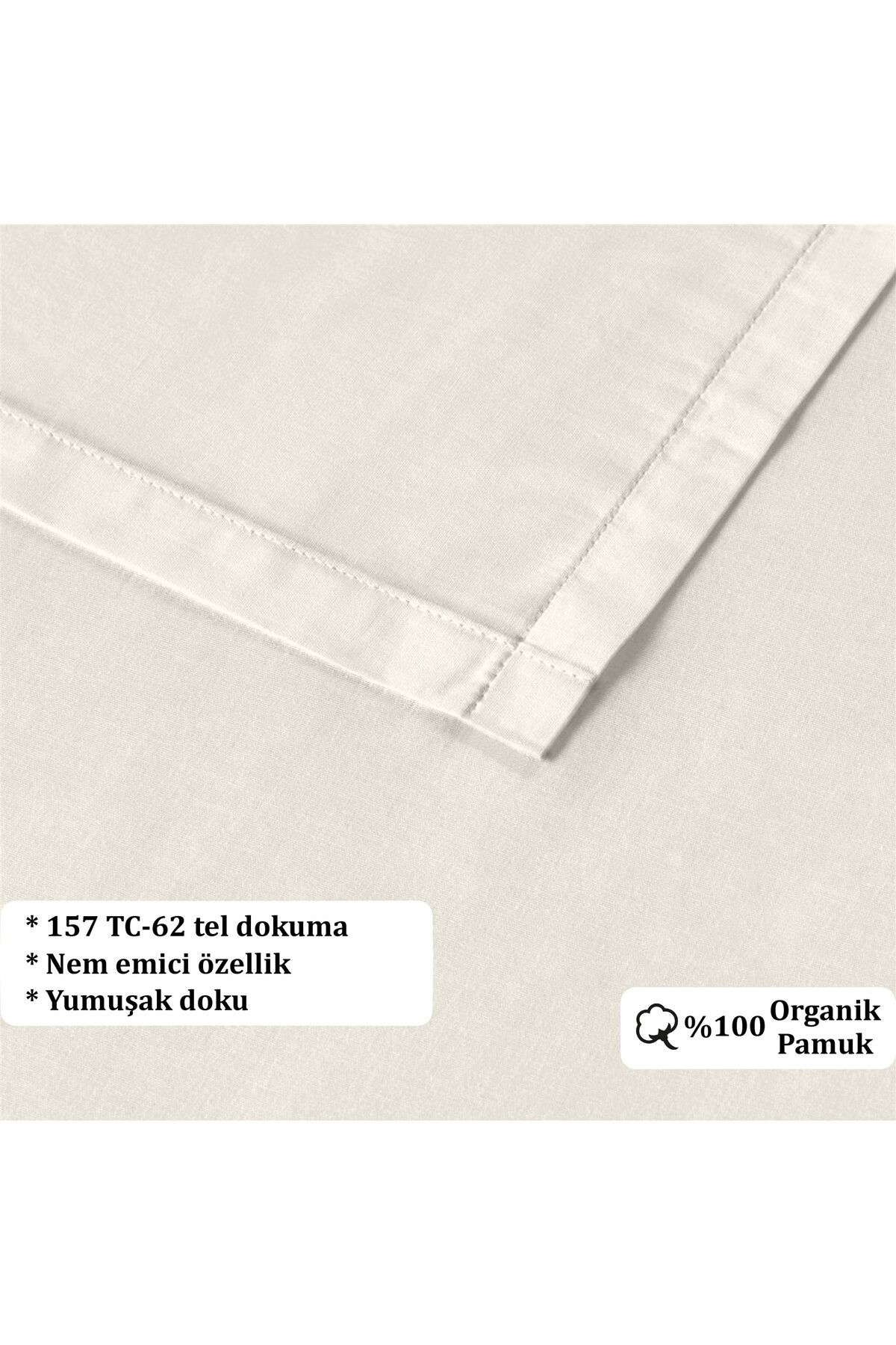 Evim-100% Cotton Akfil Flat Sheet Set 160X240 Off White Single 3