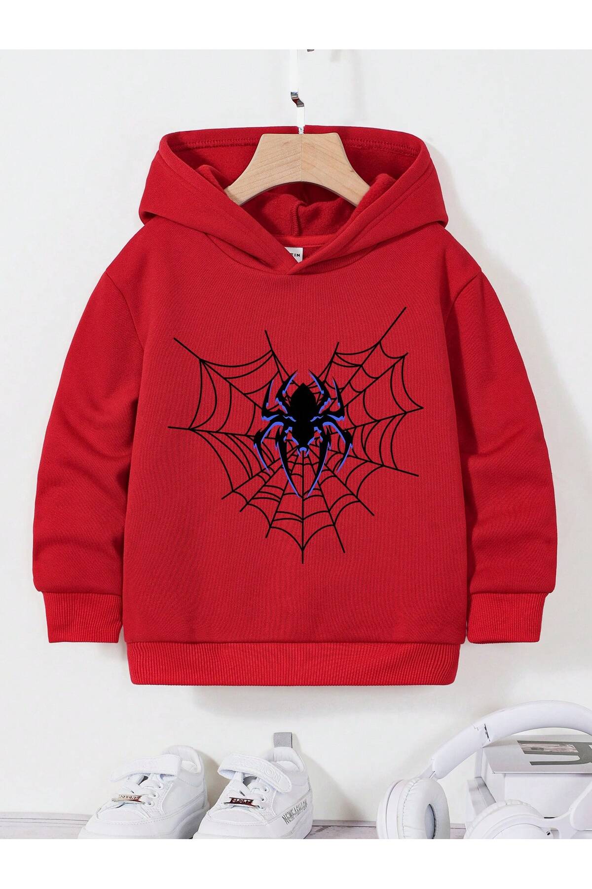 هودي مطبوع بنمط شبكة العنكبوت