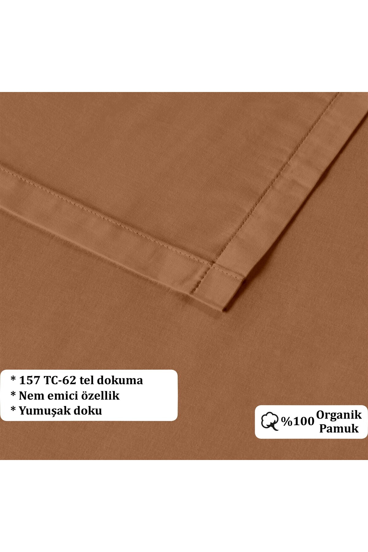 Evim-100% Cotton Akfil Flat Sheet Set Double 240X260 cm Tile 3