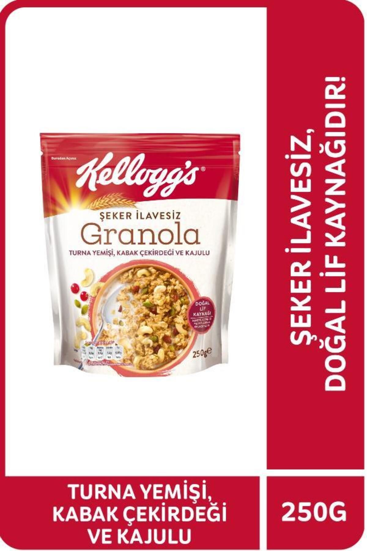 Kellogg's Şeker Ilavesiz Granola Turna Yemişi, Kabak Çekirdeği Ve Kajulu 250 Gr,%42 Yulaf Içerir, L