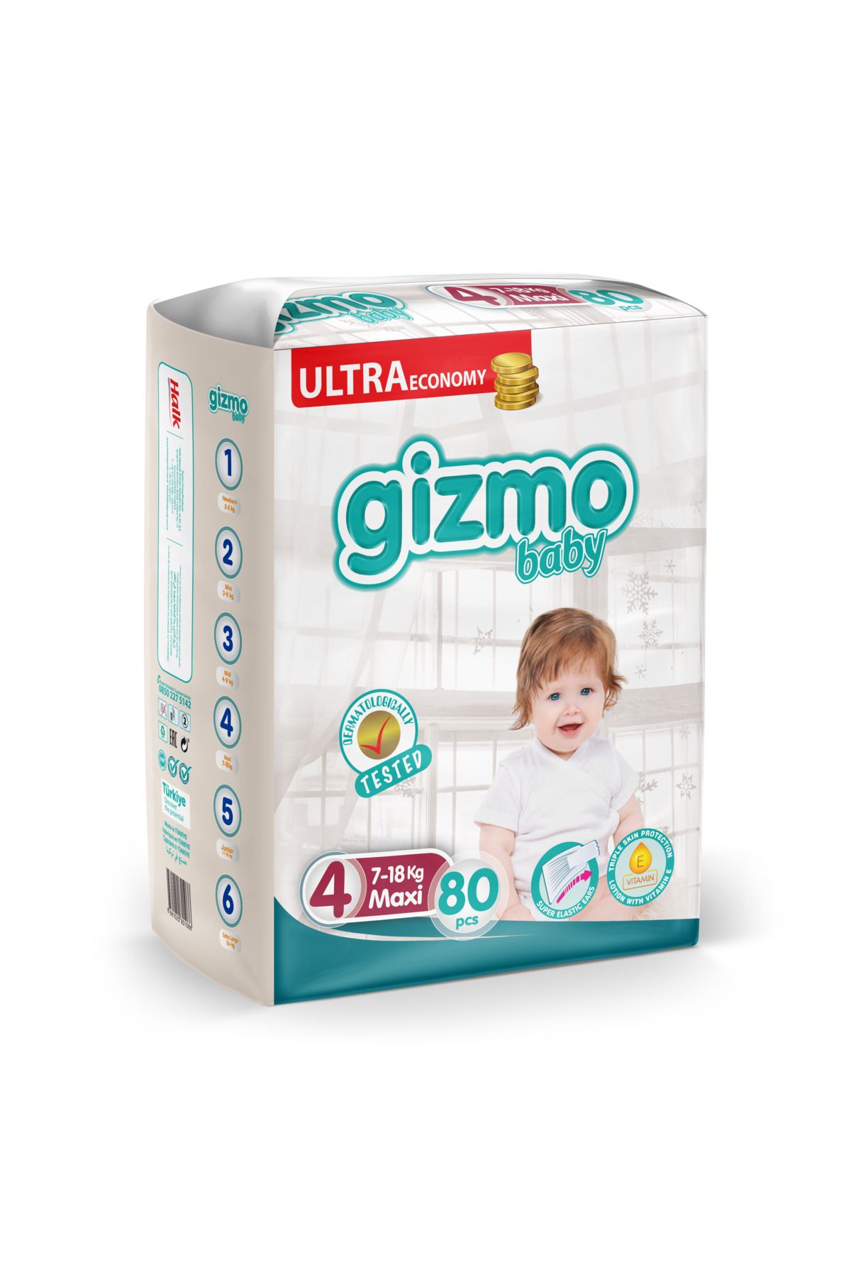 Gizmo Bebek Bezi Ultra Eco Paket 4 Numara Maxi 80 Adet