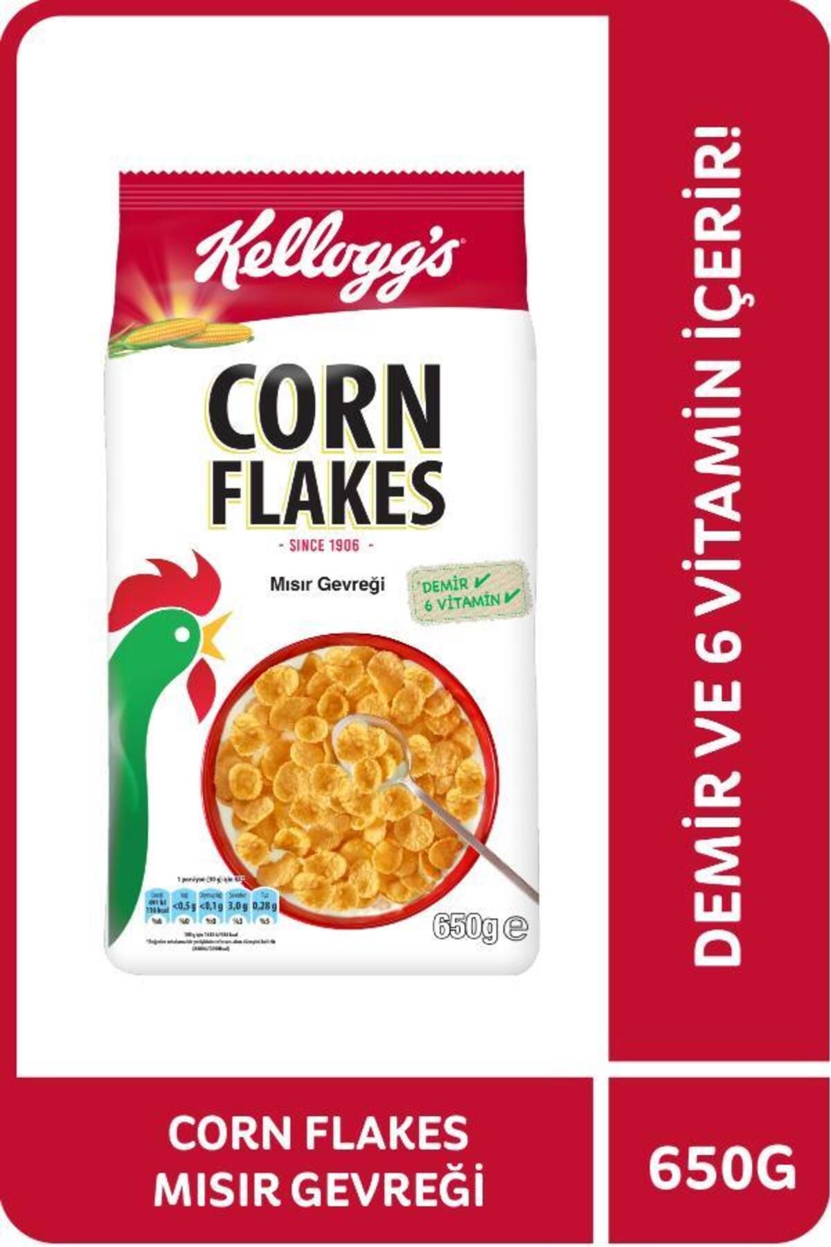 Kellogg's Corn Flakes Kahvaltılık Mısır Gevreği 650 Gr,lif Kaynağı,demir Ve 6 Vitamin Içerir