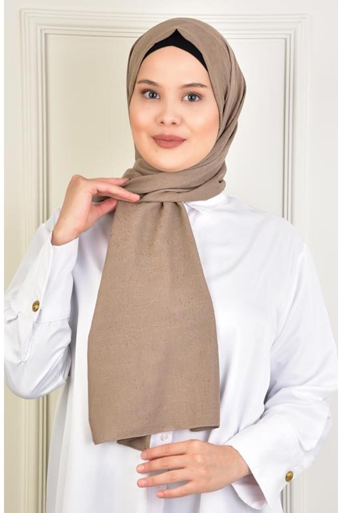 BURDEN IPEK-Sahra Shawl - Organic Patterned, Sand Beige 1