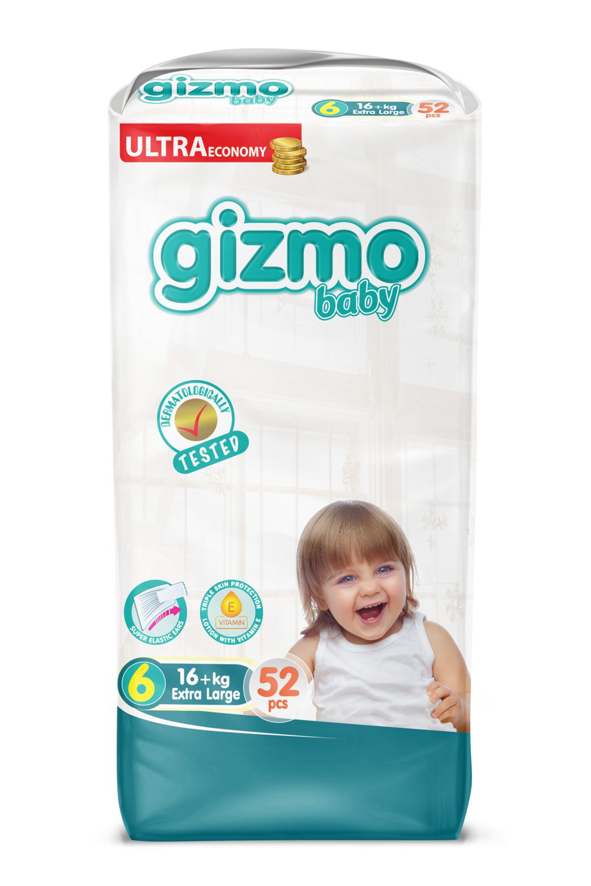 Gizmo Bebek Bezi Ultra Eco Paket 6 Numara Ekstra Large 52 Adet