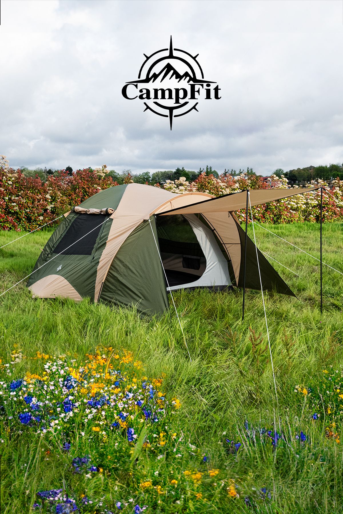 Campfit 5-6 Kişilik 4 Mevsim Su Geçirmez Tenteli Outdoor Kamp Çadırı