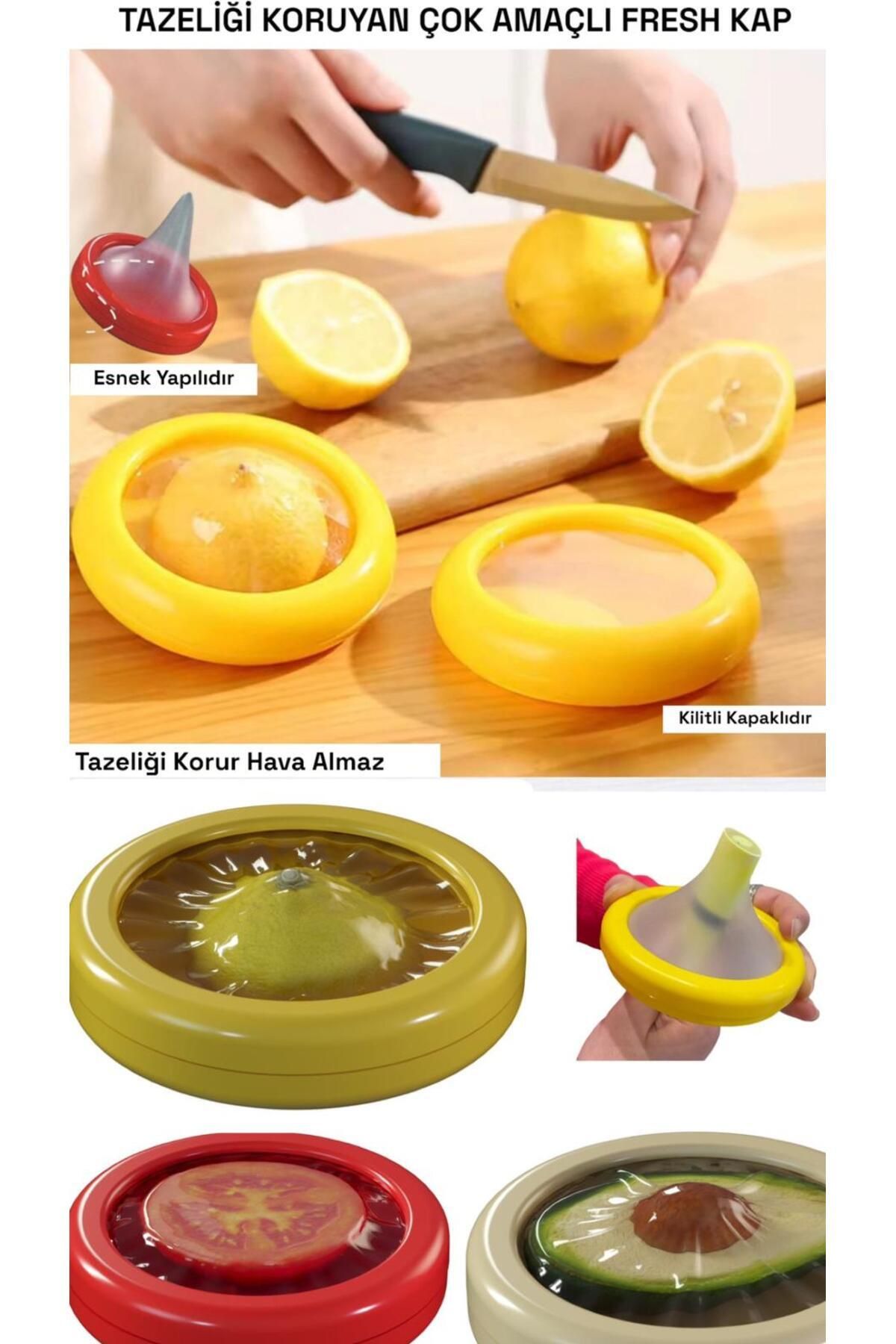 Bayev-3 Pcs Onion Fruit Vegetable Lemon Pacifier Storage Container Multipurpose Box Preserving Freshness Fresh Container 1