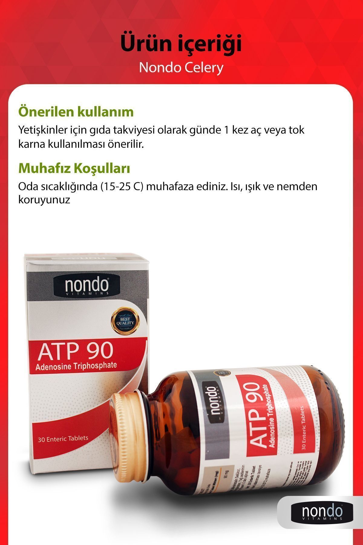 Nondo-Atp 90 Adenosine Trifosphate - 30 Enteric Tablets 4