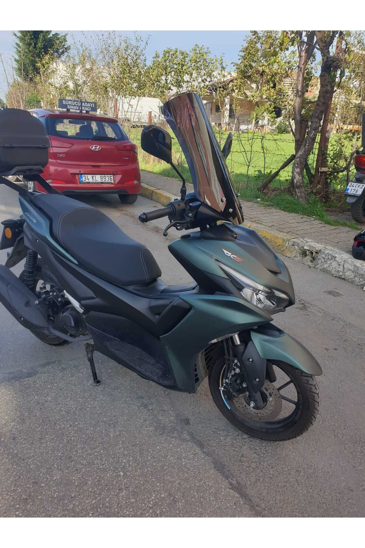 RKS Arome 125 Siperlik Ön Cam 2023-2025 Model 54cm Şeffaf Renkli Sportif Model