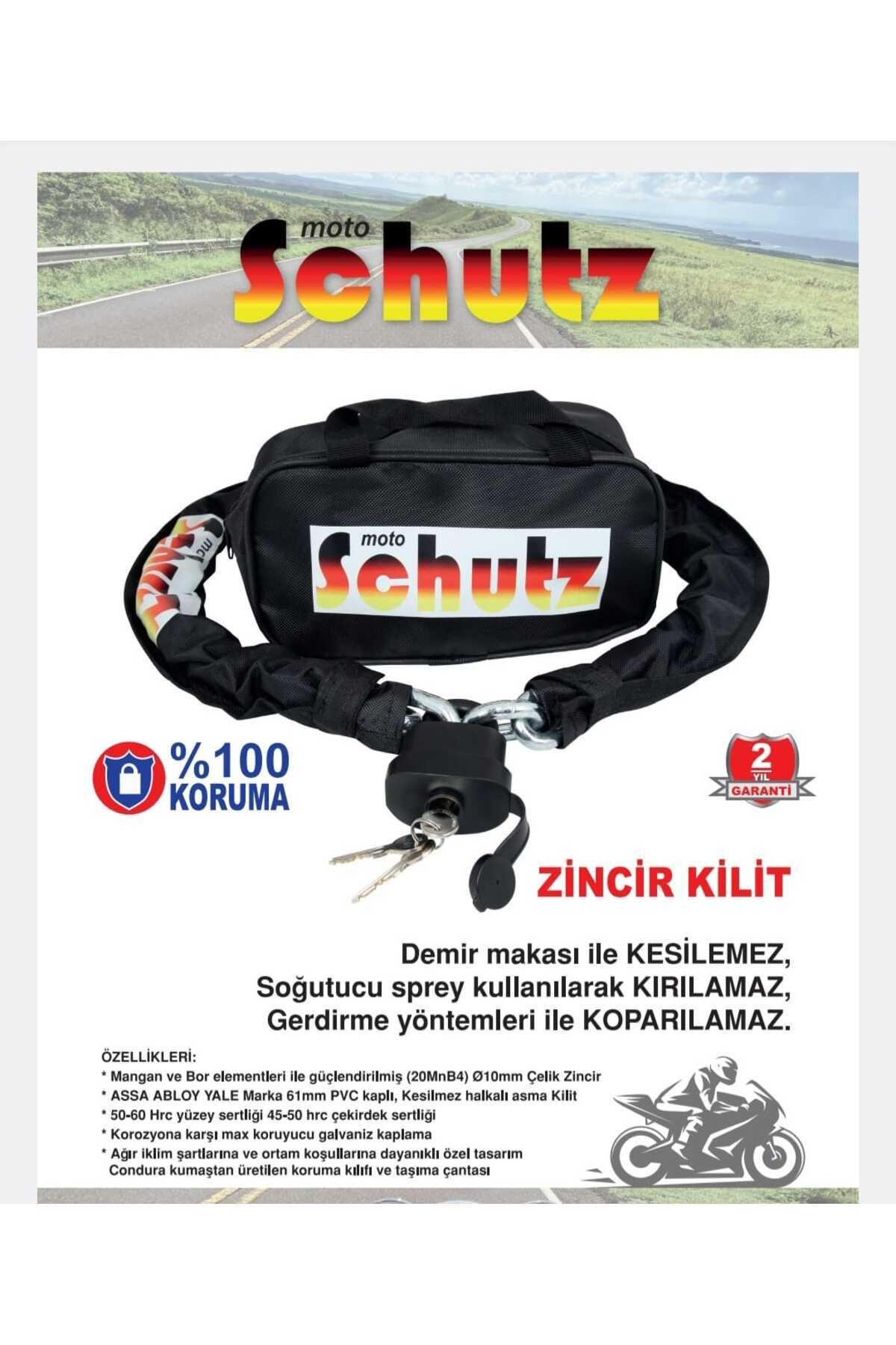 motoschutz KOPYA - Moto Schutz Hard170 Kesilmez Motorsiklet Kilidi Zincir Kilit 170cm