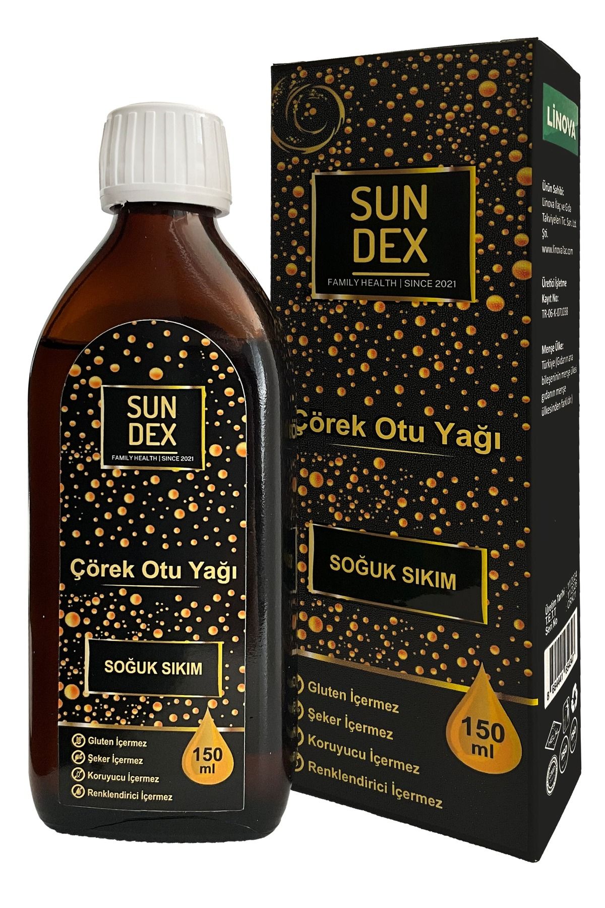 Sun Dex Family Health Since 2021 Soğuk Sıkım Çörek Otu Yağı 150 ml