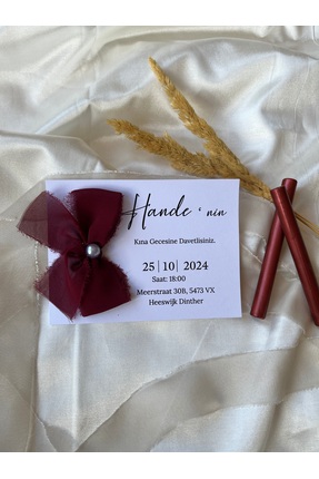 peri davetiye Kurdeleli Kına Kartı - 50 Adet