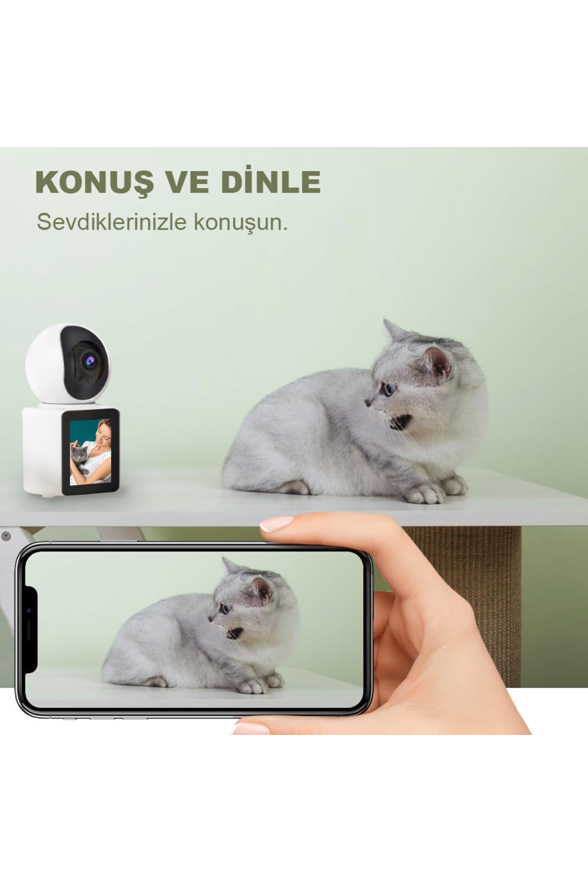 BK DESING Yeni Nesil Çift Taraflı Görüntülü Görüşme Özellikli Kablosuz WİFİ Çocuk Bebek İzleme Kamerası fotoğrafı 4 (önizleme)