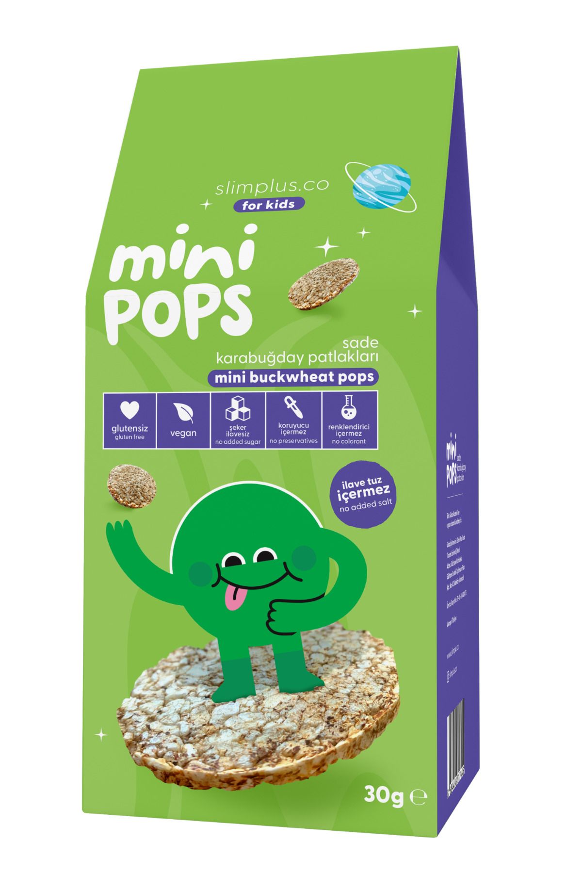 slimplus Mini Pops Atıştırmalık Karabuğday Patlakları 30G