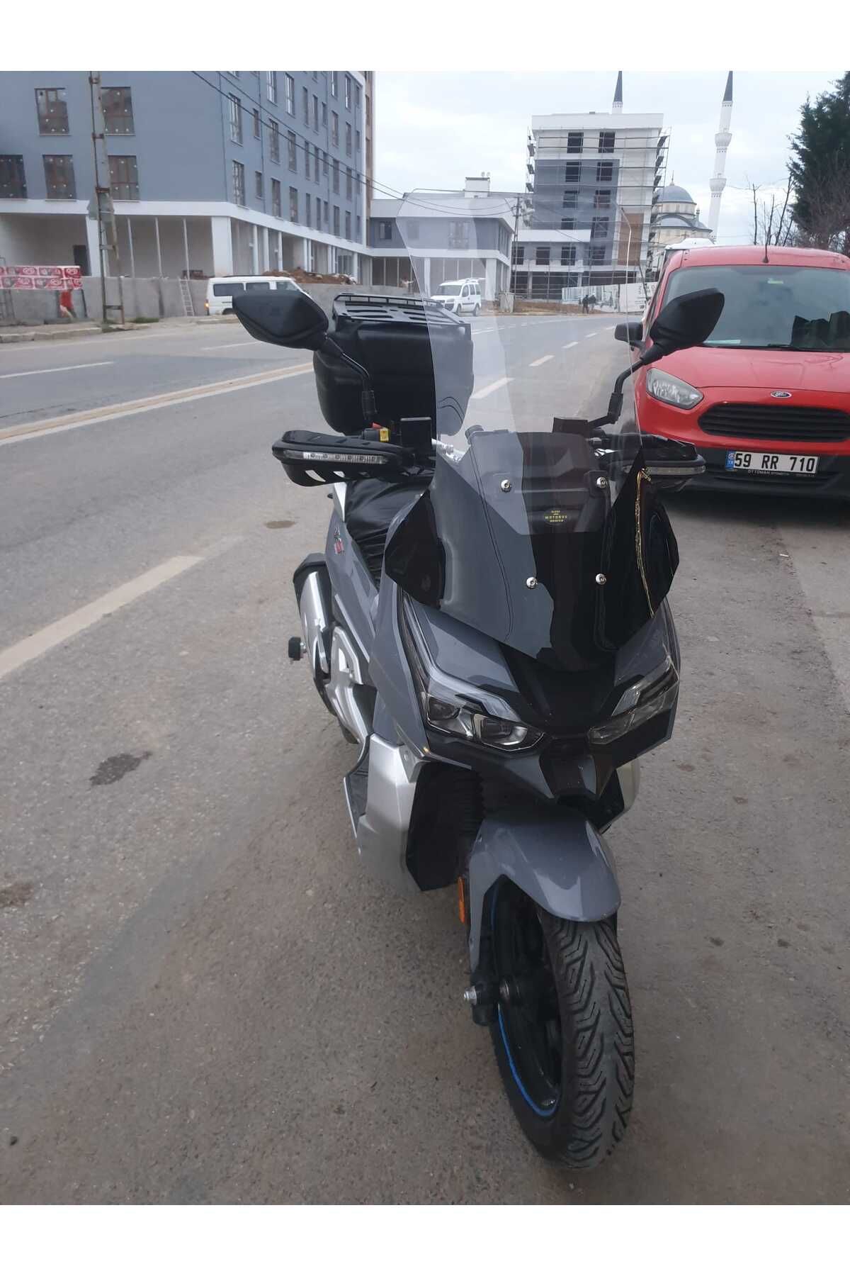 RKS Freccia 150 Siperlik Ön Cam Alt Siyah 2022-2025 Model 75cm Şeffaf Renkli 4mm UZUN CAM