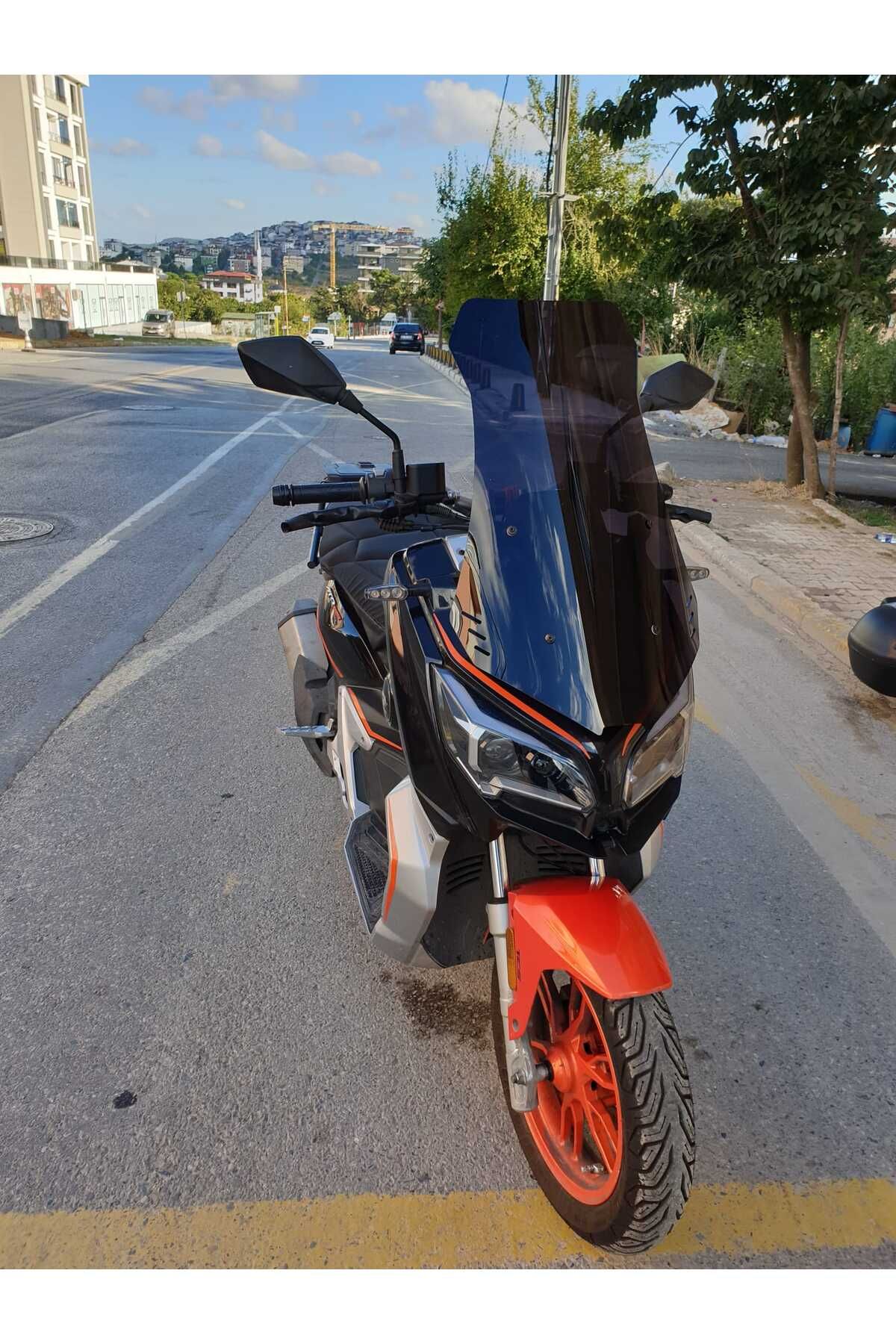 QJ ATR 125 Siperlik Ön Cam 2023-2025 Model 75cm Siyah Renkli 4mm UZUN CAM