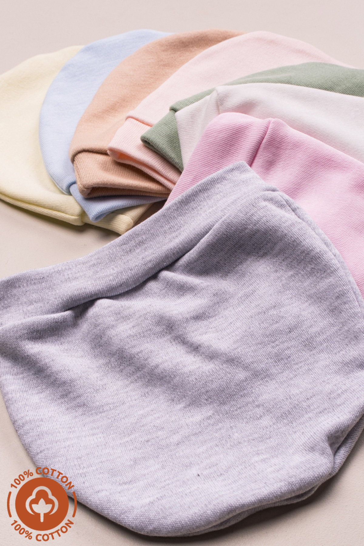 Miniel Unisex Bebek Penye Organik Pamuklu Yenidoğan 3lü Bebek Bere Renkli Set fotoğrafı 5 (önizleme)