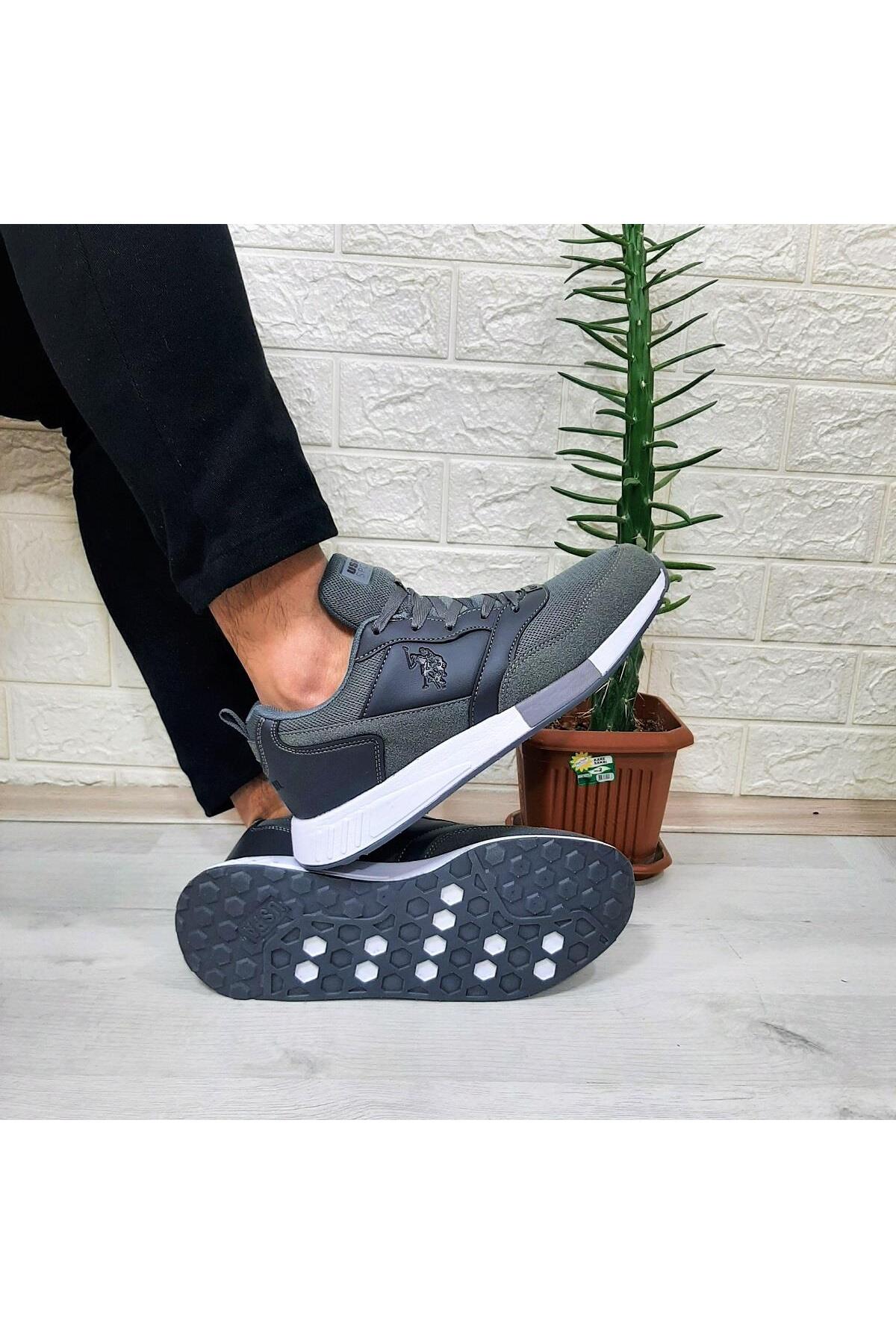 یو اس پولو کفش ورزشی مردانه یو اس پولو جانکو خاکستری فیلون با زیره سبک