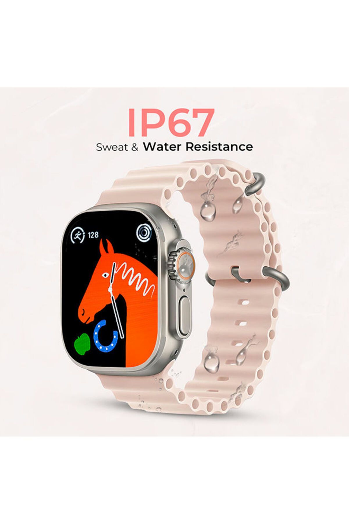 Icruze-Pronto Max Smartwatch Bluetooth Calling- 2.01’’ Inch Touch Screen,Silicon Band-Pink 6