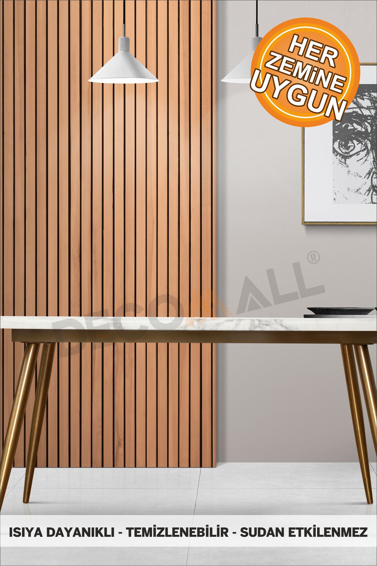 Code130 Self Adhesive Wall Cladding Wooden Foil (100x300cm)