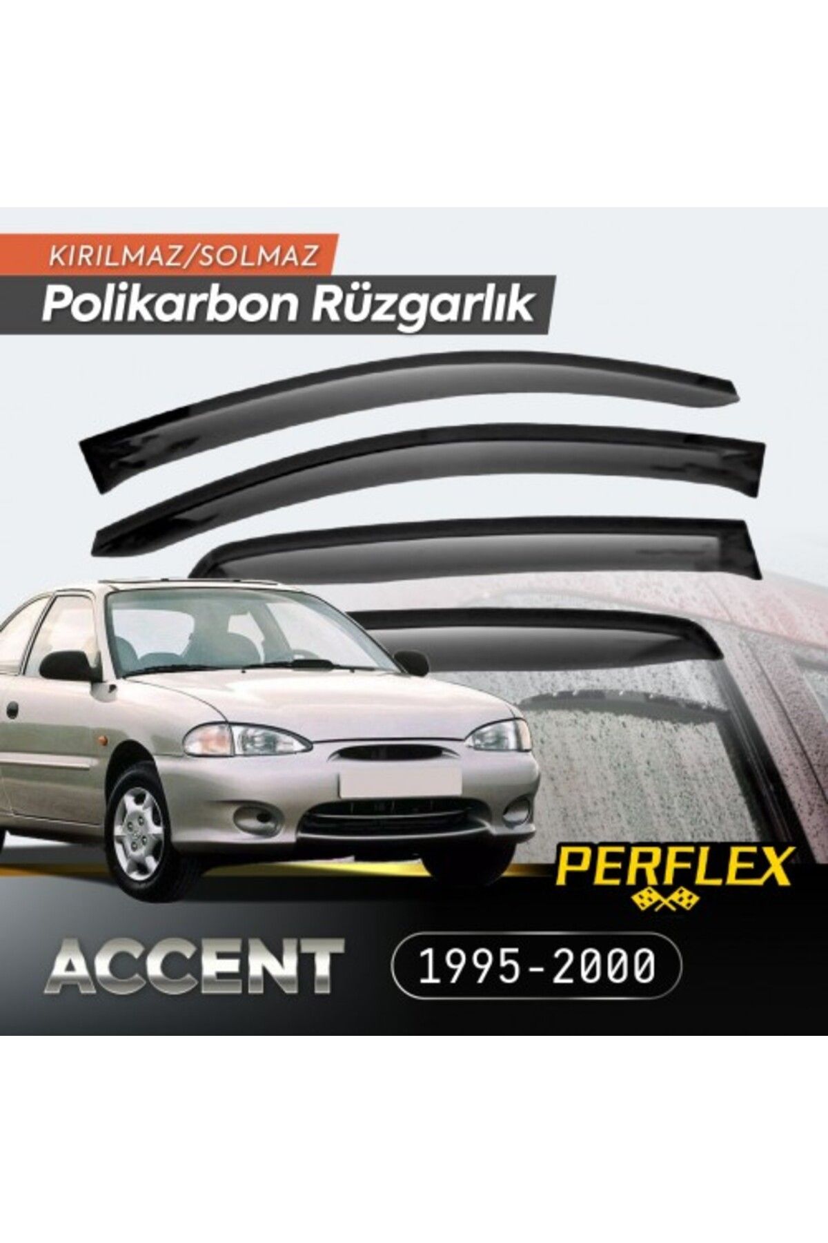 Hesmar Hyundai Accent 1995-2000 Uyumlu Cam Rüzgarlığı V2 Mugen