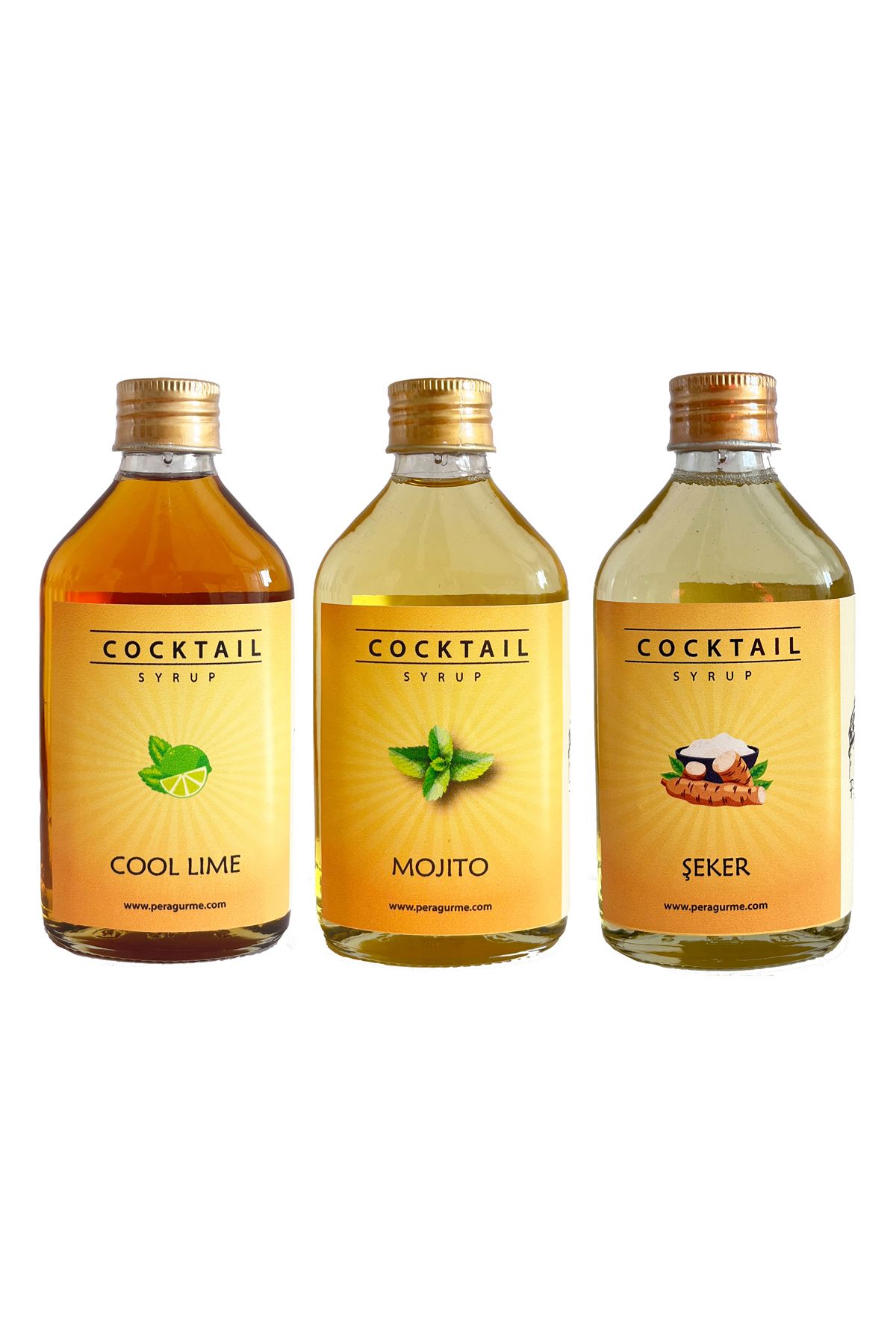 PERA GURME Cool Lime, Mojito, Şeker Şurup Set 3 x 200ml