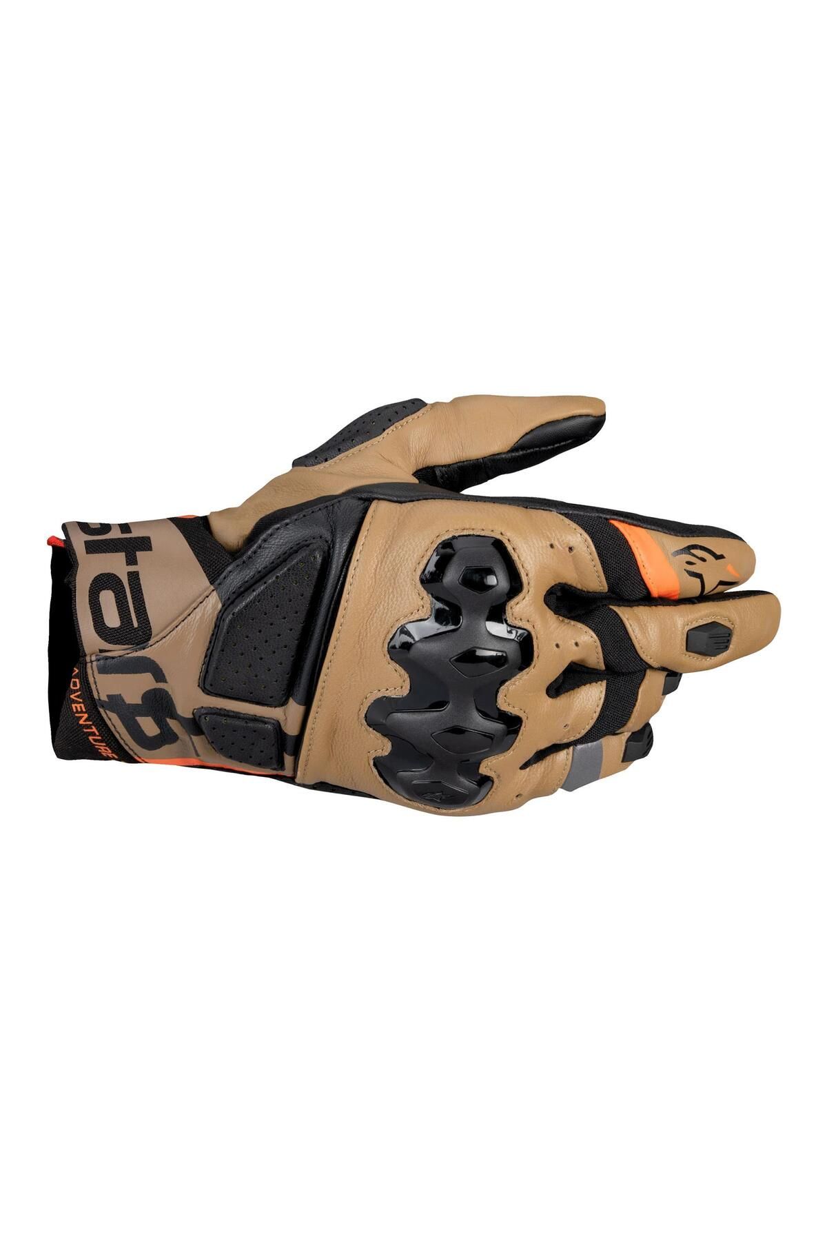 Alpinestars Belize V3 Drystar Korumalı Motosiklet Eldiveni Siyah / Kahve / Oranj