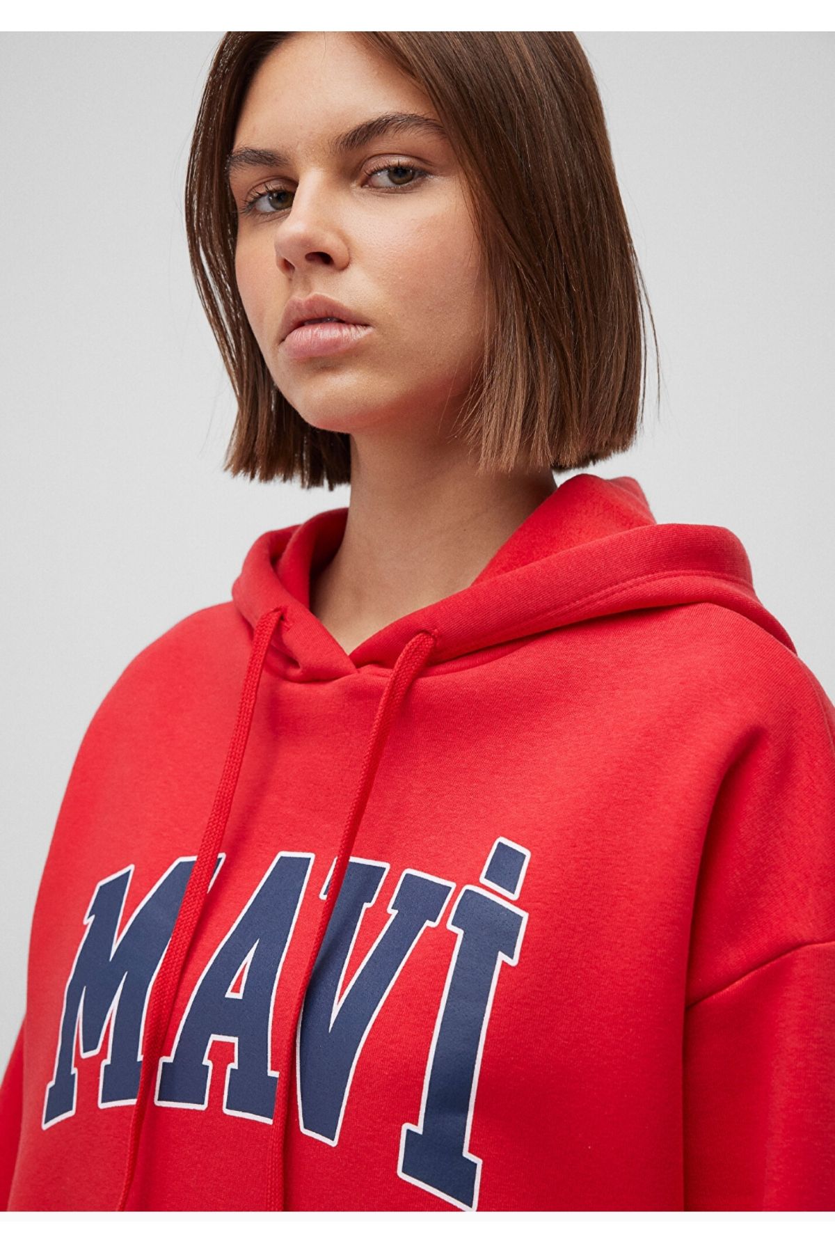 Mavi-Red Sweatshirt with Logo Print 5