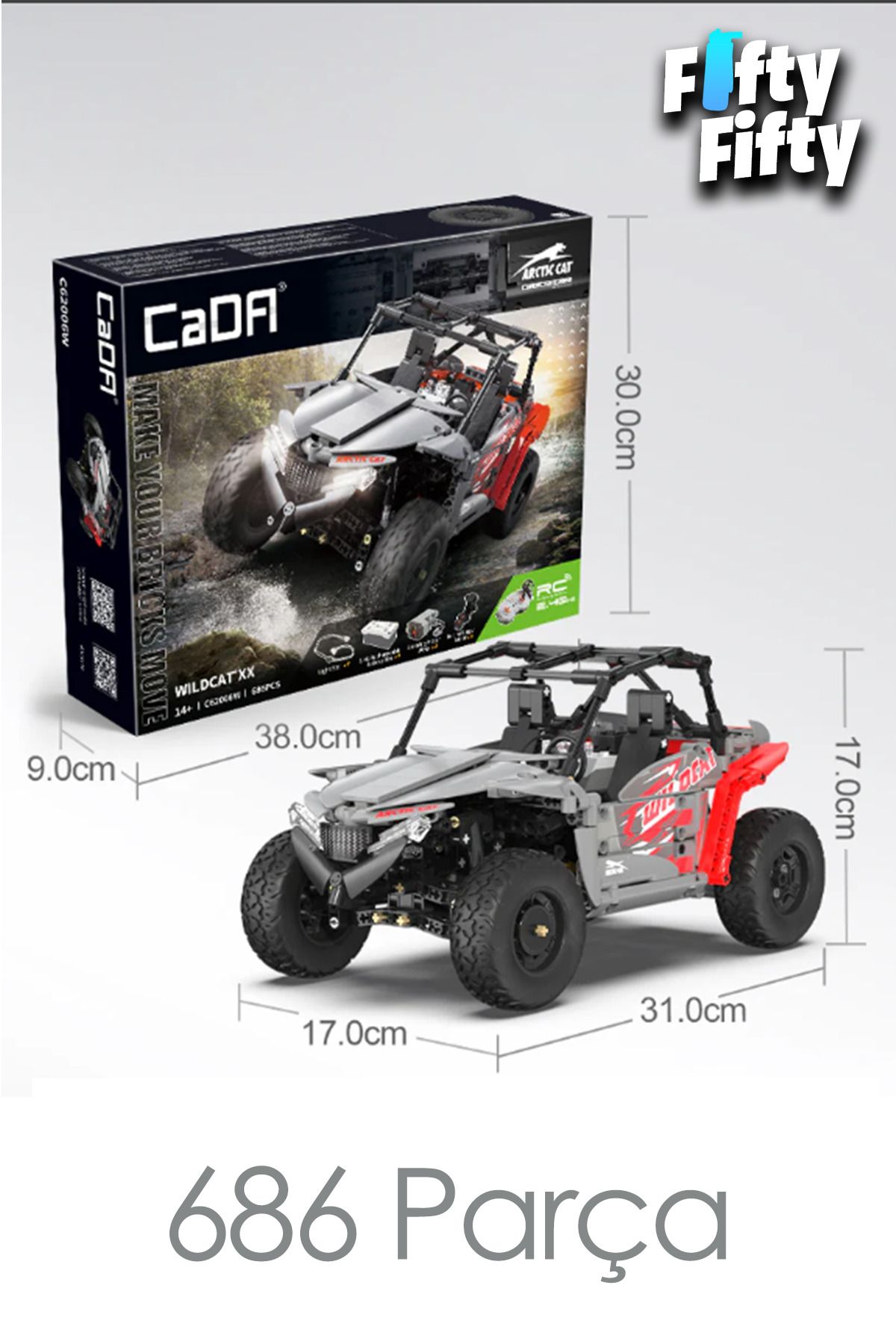 Vagonlife-Cada Arctic Cat Wildcat Xx -C62006W (686 Pieces) Remote Control Toy Construction Set 3