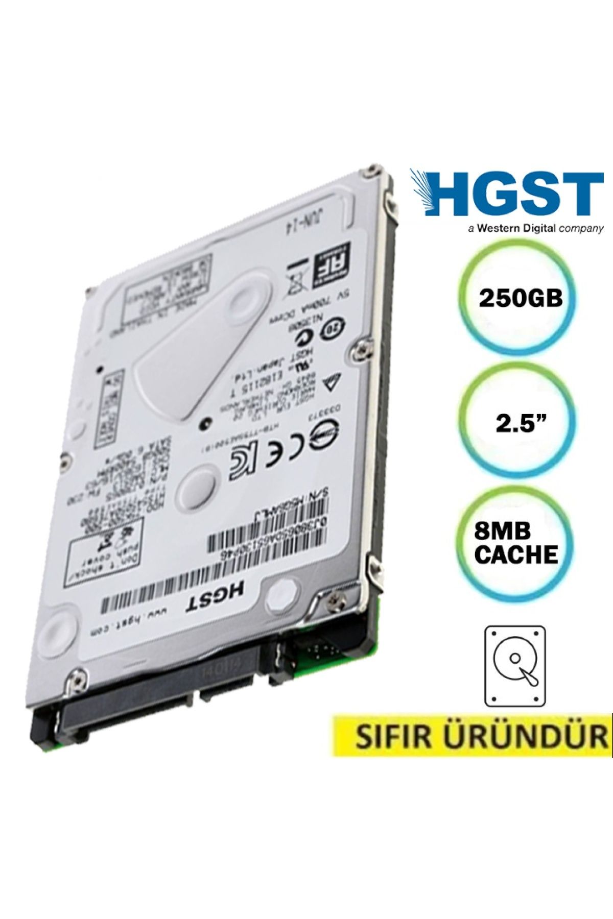 jetucuzal 250gb Hgst 5400rpm 2.5" Sata Pc/dvr/cctv Güvenlik Kamerası Diski