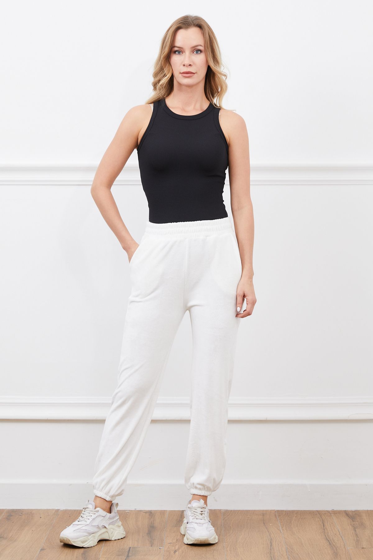 DPARİS Pantaloni De Trening Din Material Catifea Femeie - XL
