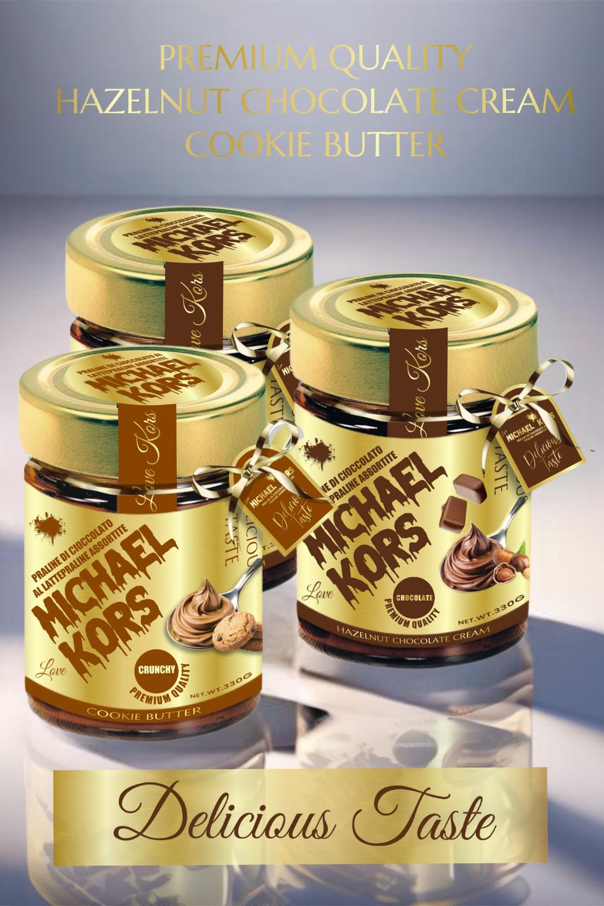 Michael Kors Love Michael Kors Praline Dı Cioccolato Çikolata Parçacıklı Fındık Kreması+Bisküvi Kreması 330G x 3