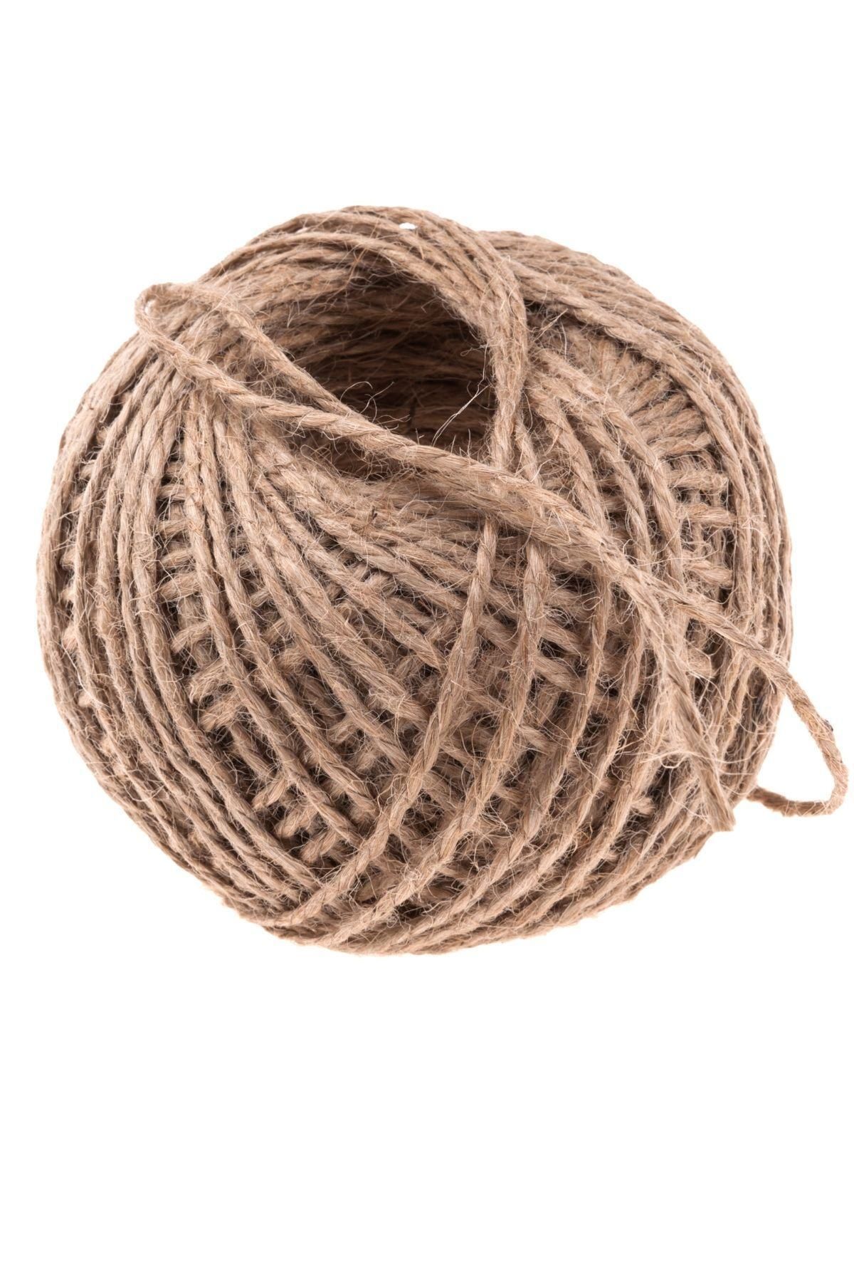 Melff-3 Pieces of Jute Thread 100gr - Natural Thread, Sack Thread, Straw Thread, Straw Color 1
