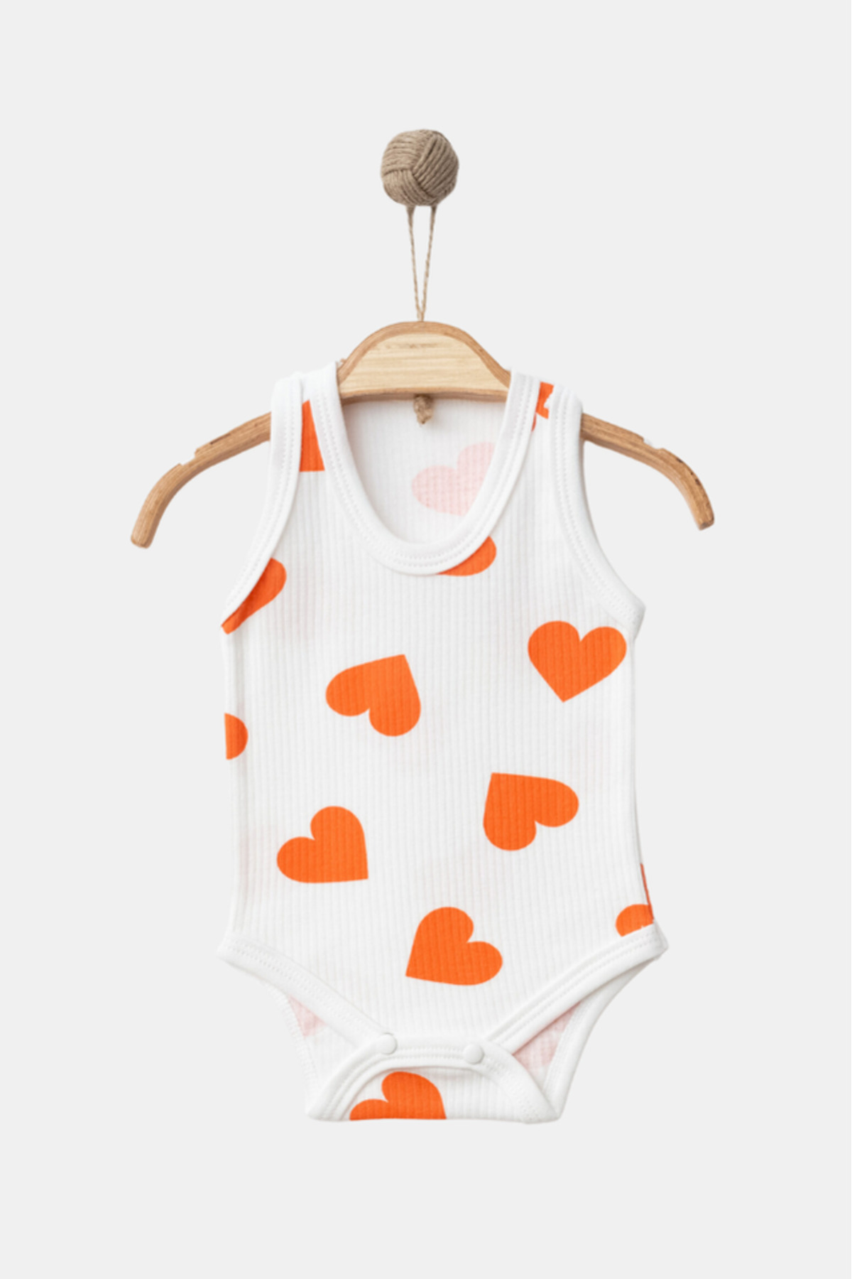 Bamoola %100 Organik Pamuk Kalp Desen 3'lü Atlet Body Zıbın - Askılı - Çıtçıtlı (KIRMIZI - PEMBE - TURUNCU) fotoğrafı 4 (önizleme)